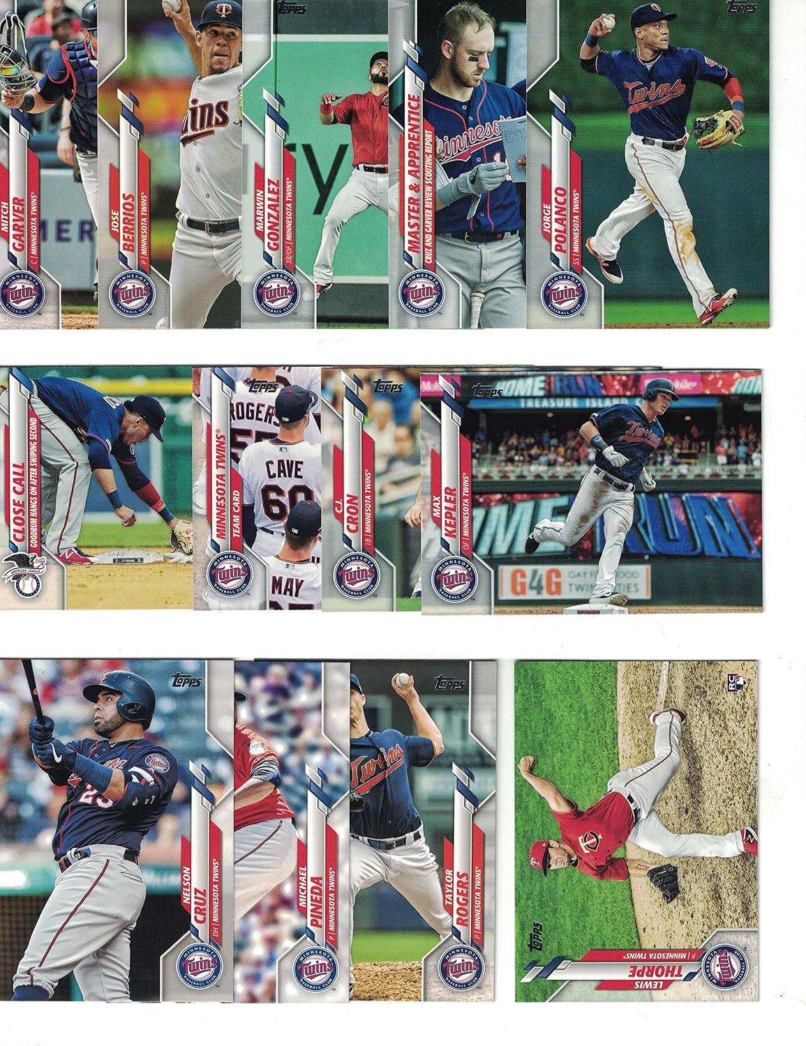 Minnesota Twins/Complete 2020 Topps Twins Baseball Team Set! (28 Cards Series 1 and 2) Plus The 2019