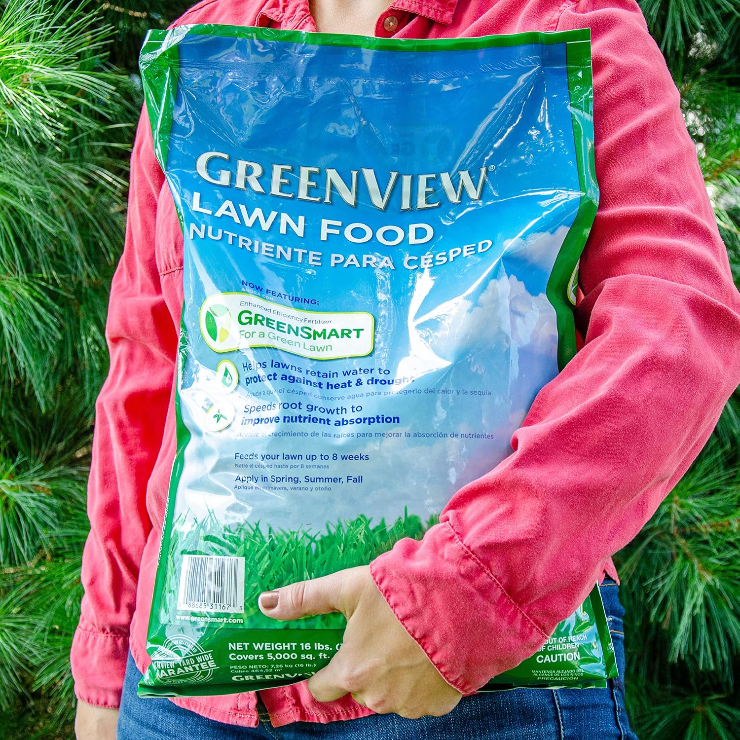 GreenView Lawn Food 48 lb. Bag, Covers 15,000 sq. ft. | 22-0-4 NPK formula - Restores soil nutrients - 8 weeks continuous feeding