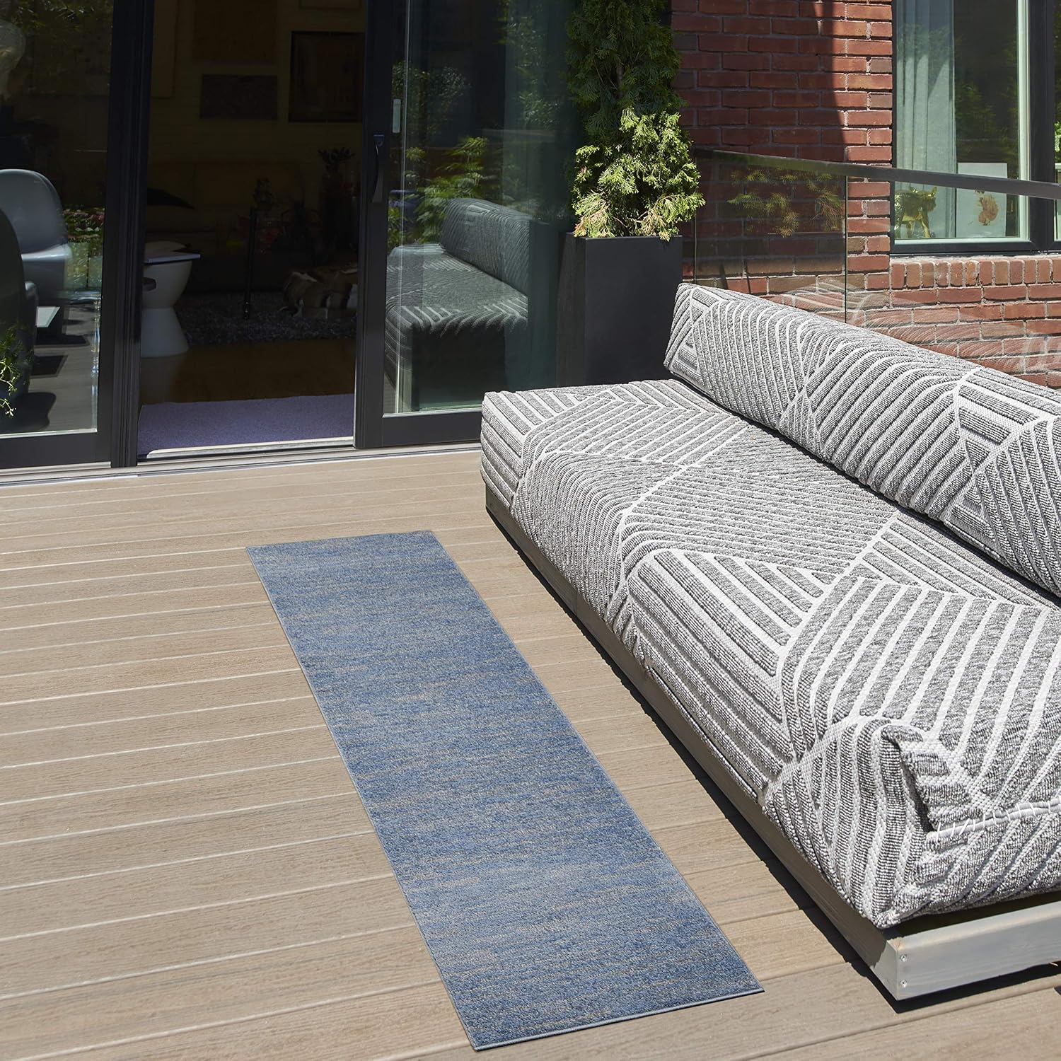 Nourison Home Essentials Indoor Outdoor Area Rug, Ivory Beige, 7' x 10'