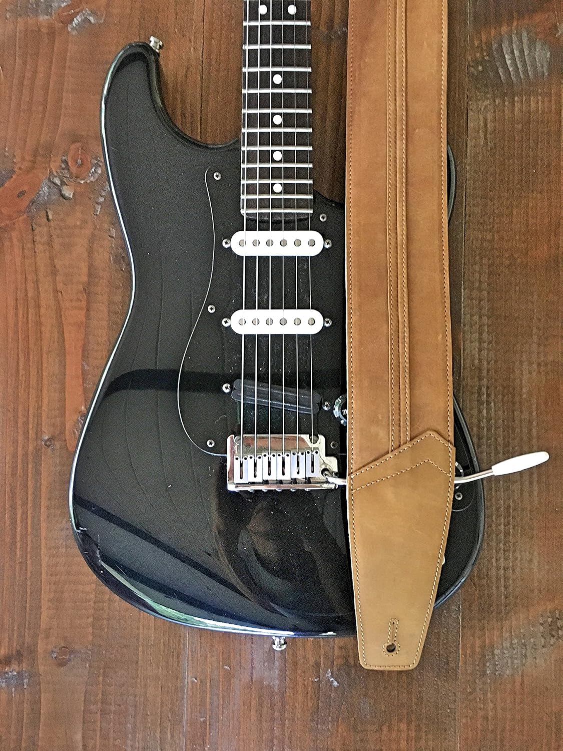 The Original Straight Up Full Grain Padded Leather Guitar Strap - For Electric, Acoustic and Bass Guitars