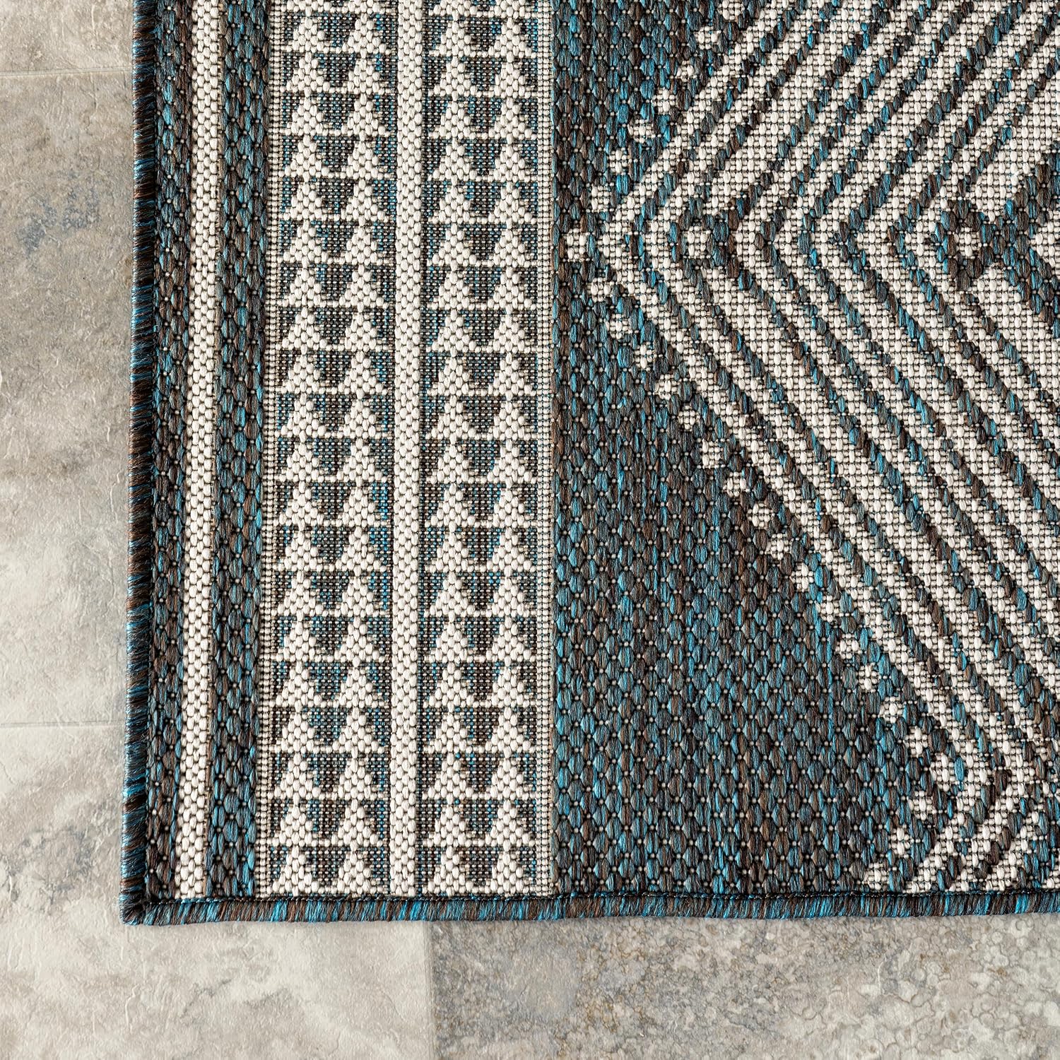 nuLOOM Ranya Light Brown Geometric Indoor/Outdoor Area Rug, 4' x 5'