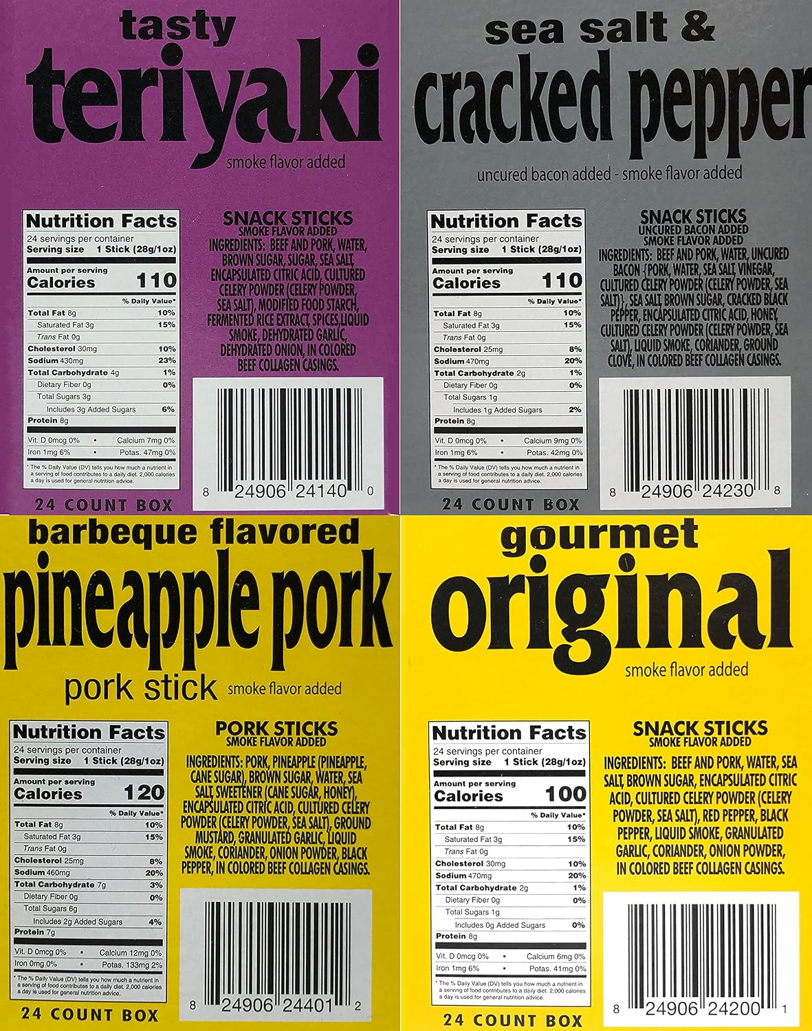 Western's Smokehouse Meat Sticks Variety Pack of 20 – 8 Flavors of Pork and Beef Jerky Sticks - Gluten-Free, MSG-Free, Soy-Free, No Nitrates
