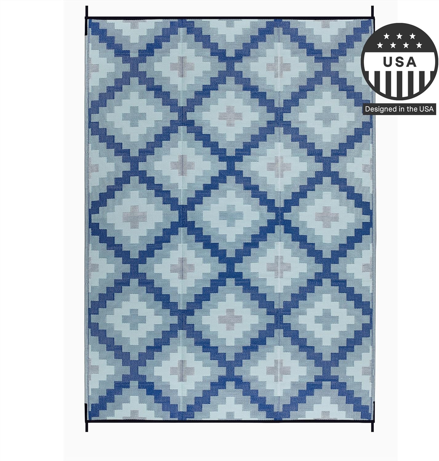 FH Home Outdoor Camping Rug - Waterproof, Fade Resistant, Reversible - Premium Recycled Plastic - Striped - Large Patio, Deck, Sunroom