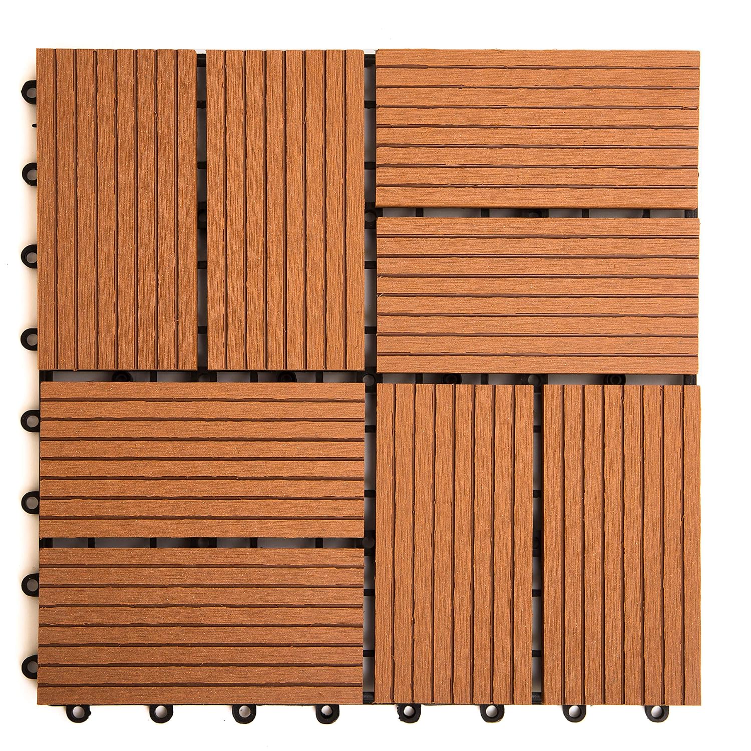 IncStores Helios Interlocking Patio Deck Tiles | All Weather | Waterproof Outdoor Flooring for Patio, Balcony Flooring, Garden and Poolside | 12"x12" | 11 Gray 6 Slate Tiles