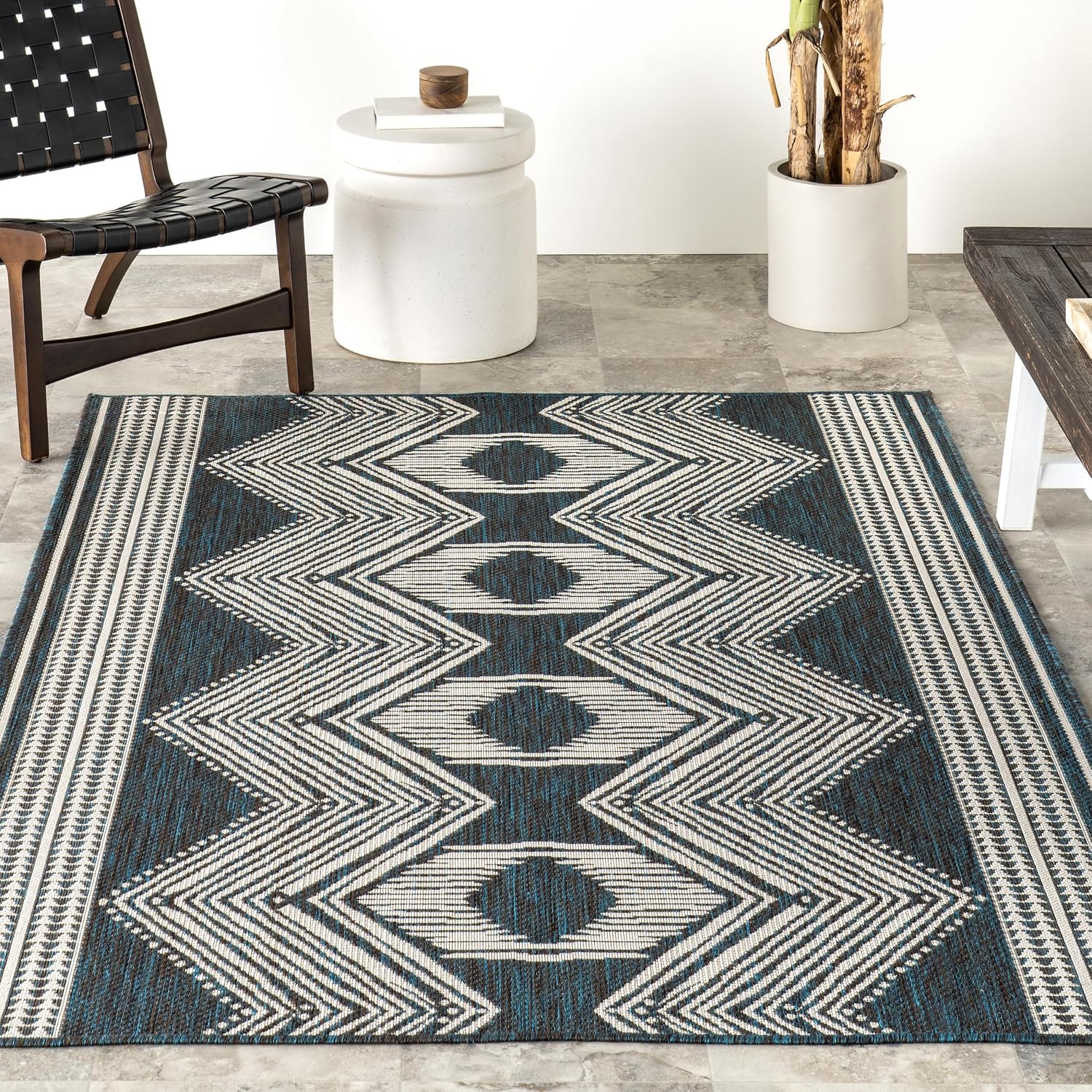 nuLOOM Ranya Light Brown Geometric Indoor/Outdoor Area Rug, 4' x 5'