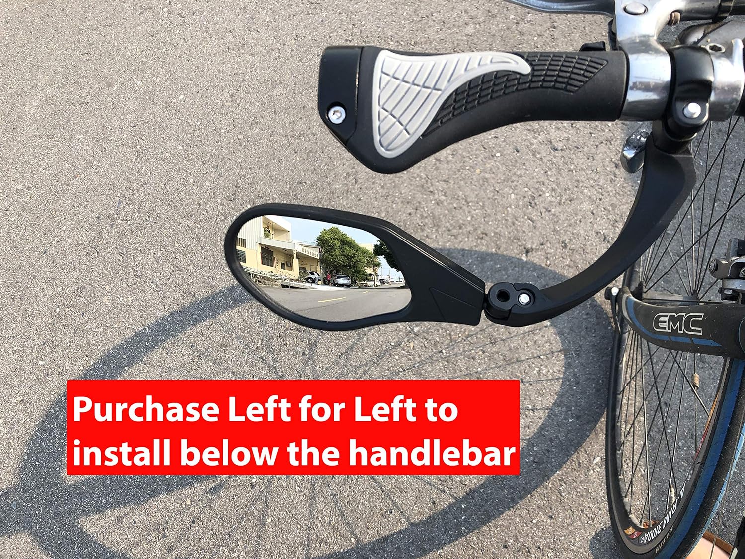 Hafny New Handlebar Bike Mirror, HD,Blast-Resistant, Glass Lens, Reflector (HF-M903LS-FR05 (Bar End Fitting Left Side, Silver Glass))