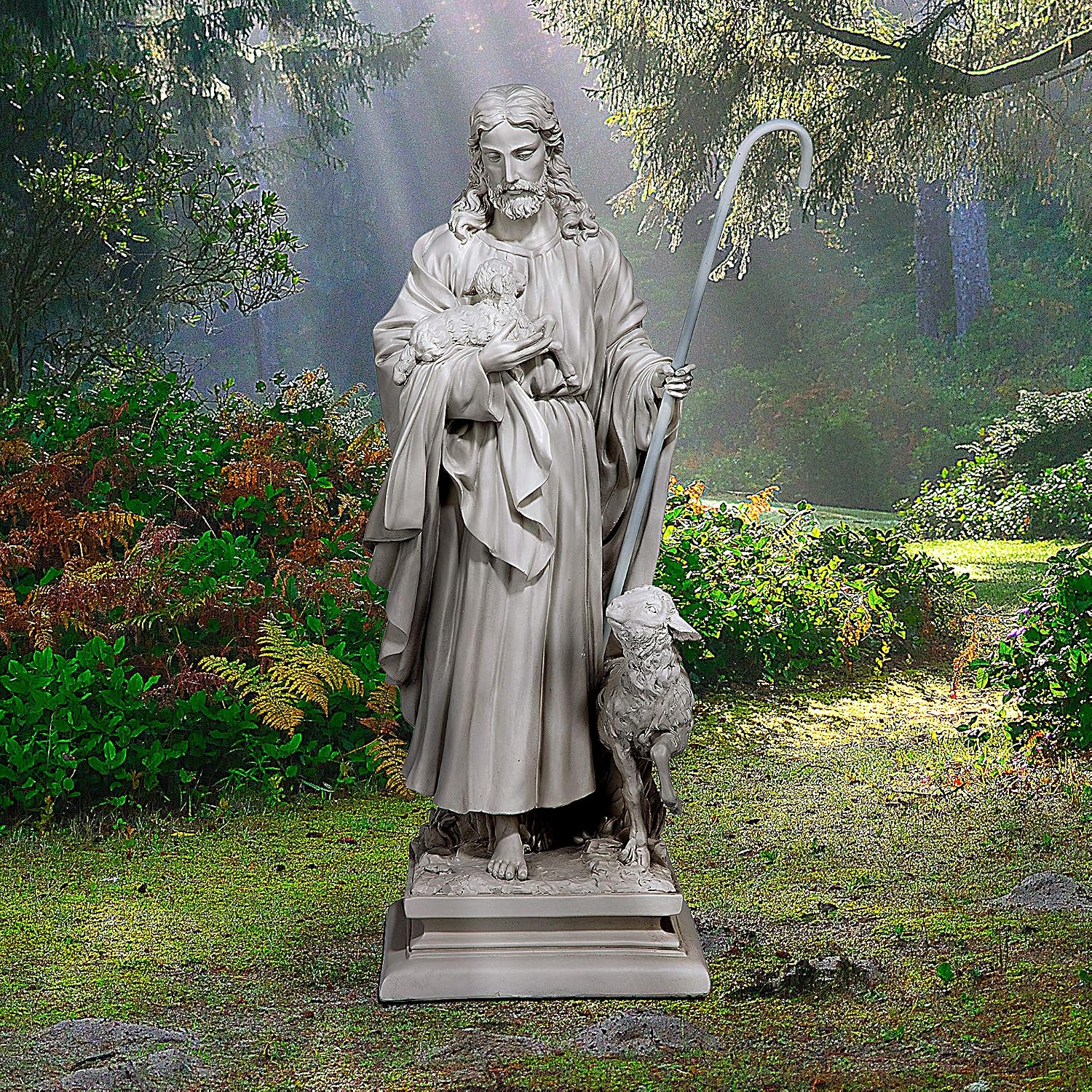 Design Toscano Jesus, The Good Shepherd Garden Statue: Large
