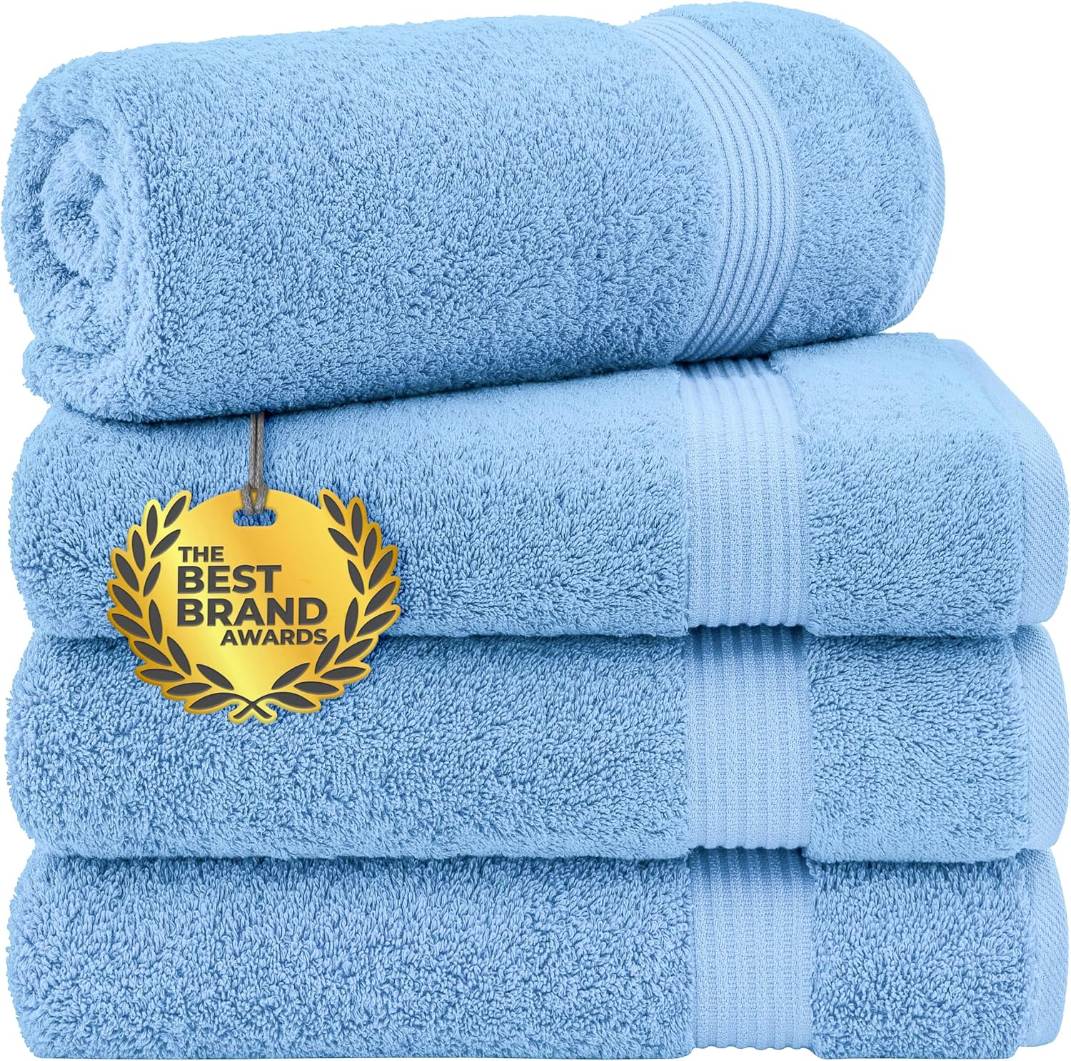 Cotton Paradise Towel Set of 6, 2 Bath Towels, 2 Hand Towels and 2 Washcloths Towels for Bathroom Sets, Smoke Gray