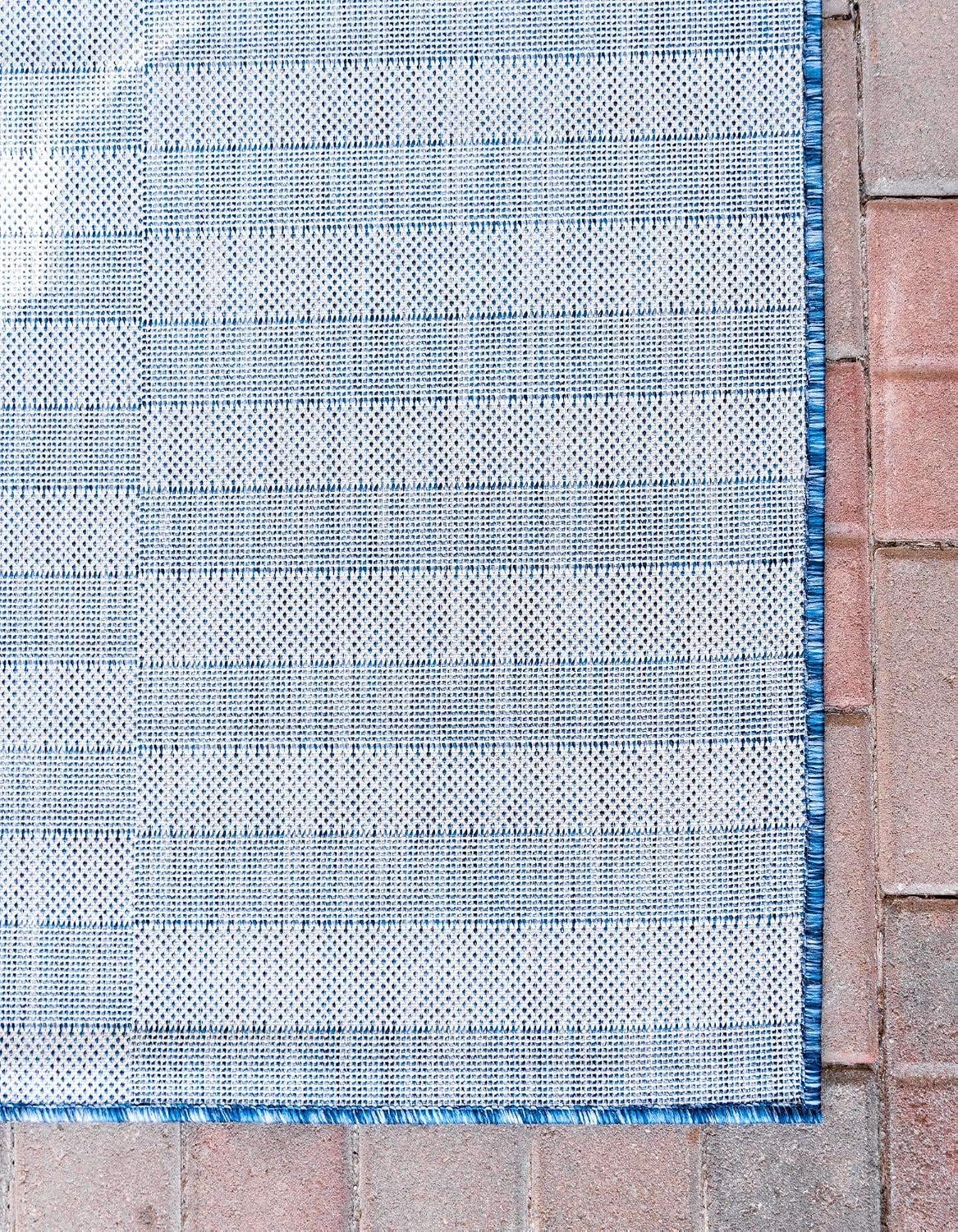 Unique Loom Outdoor Striped Collection Area Rug - Striped (7' 1" x 10' Rectangle, Taupe/Ivory)