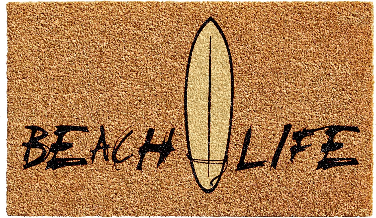 callowaymills 102331729 Beach Life Doormat, 17" x 29", Natural, Black