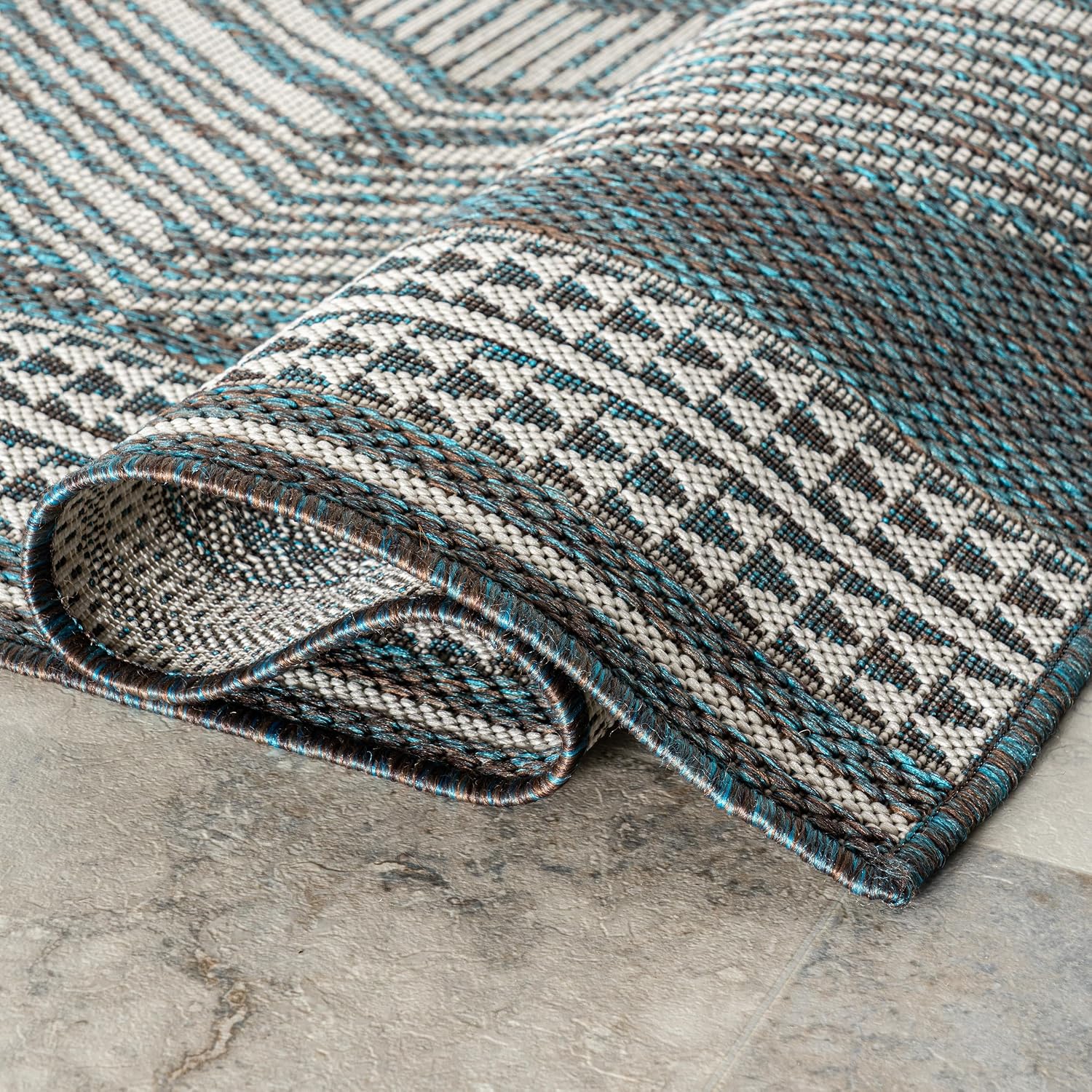 nuLOOM Ranya Light Brown Geometric Indoor/Outdoor Area Rug, 4' x 5'