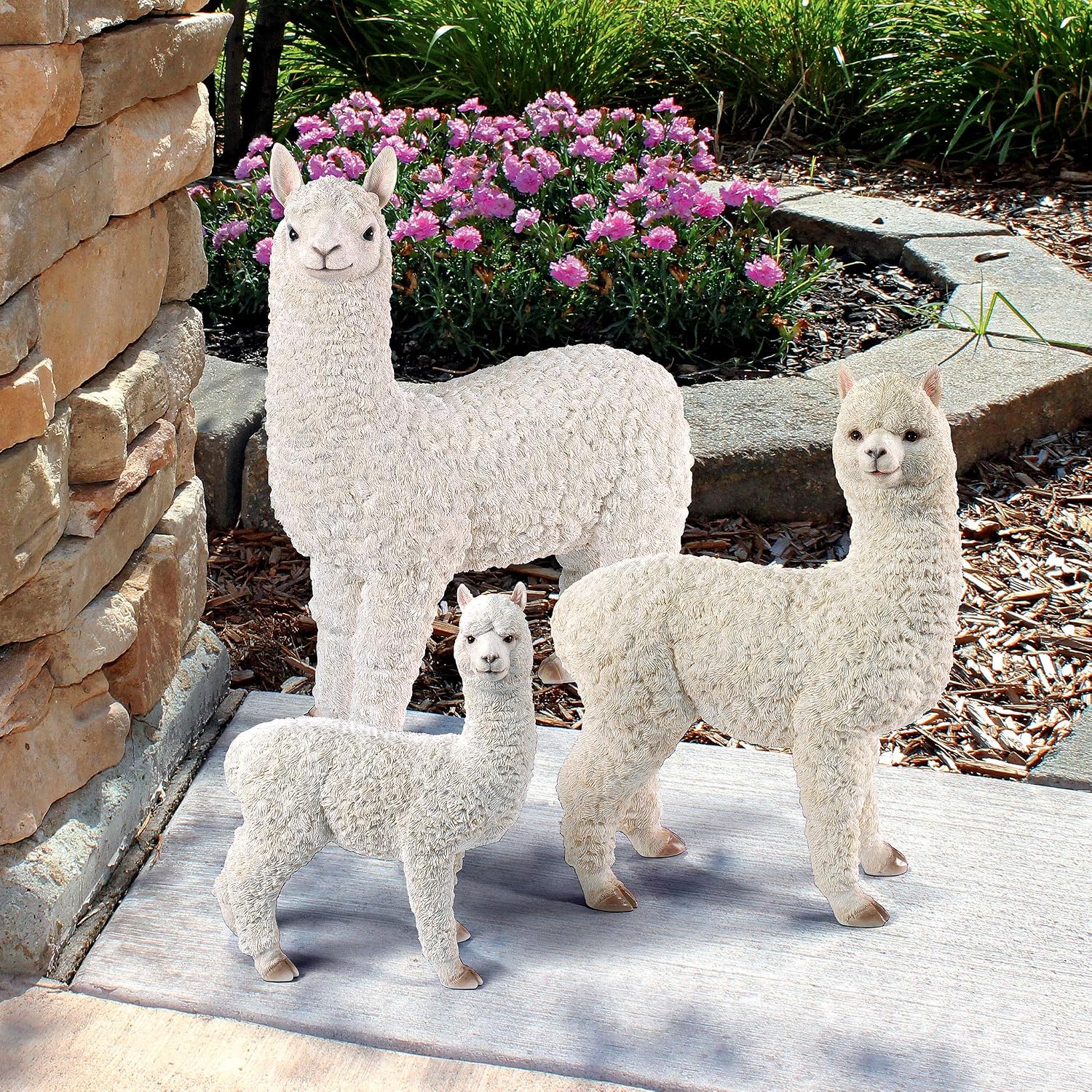 Design Toscano The Alpacalypse of Alpaca Garden Statues: Large