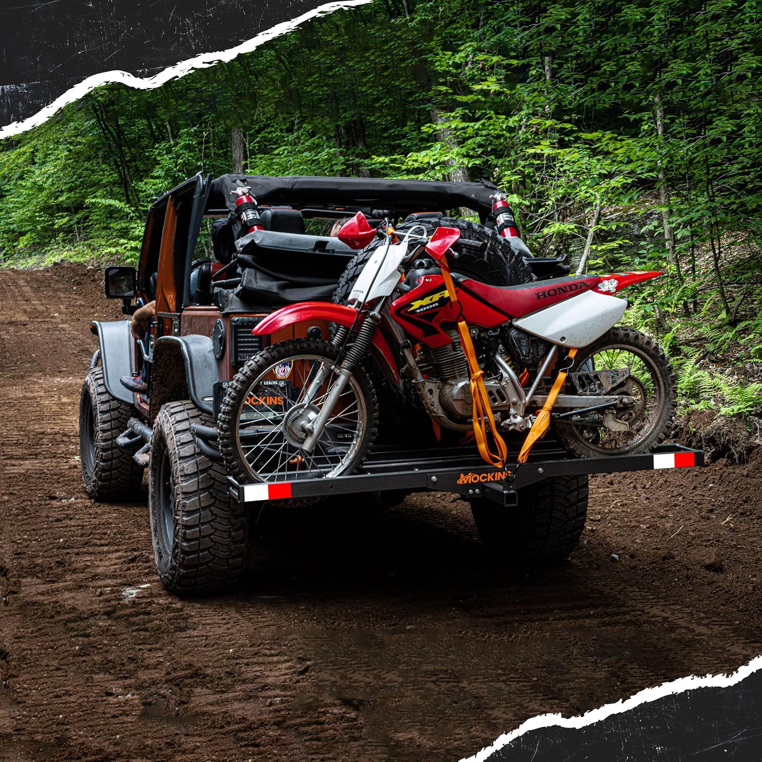 Mockins 500 Lbs. Capacity 73" Motorcycle Hitch Carrier with Loading Ramp
