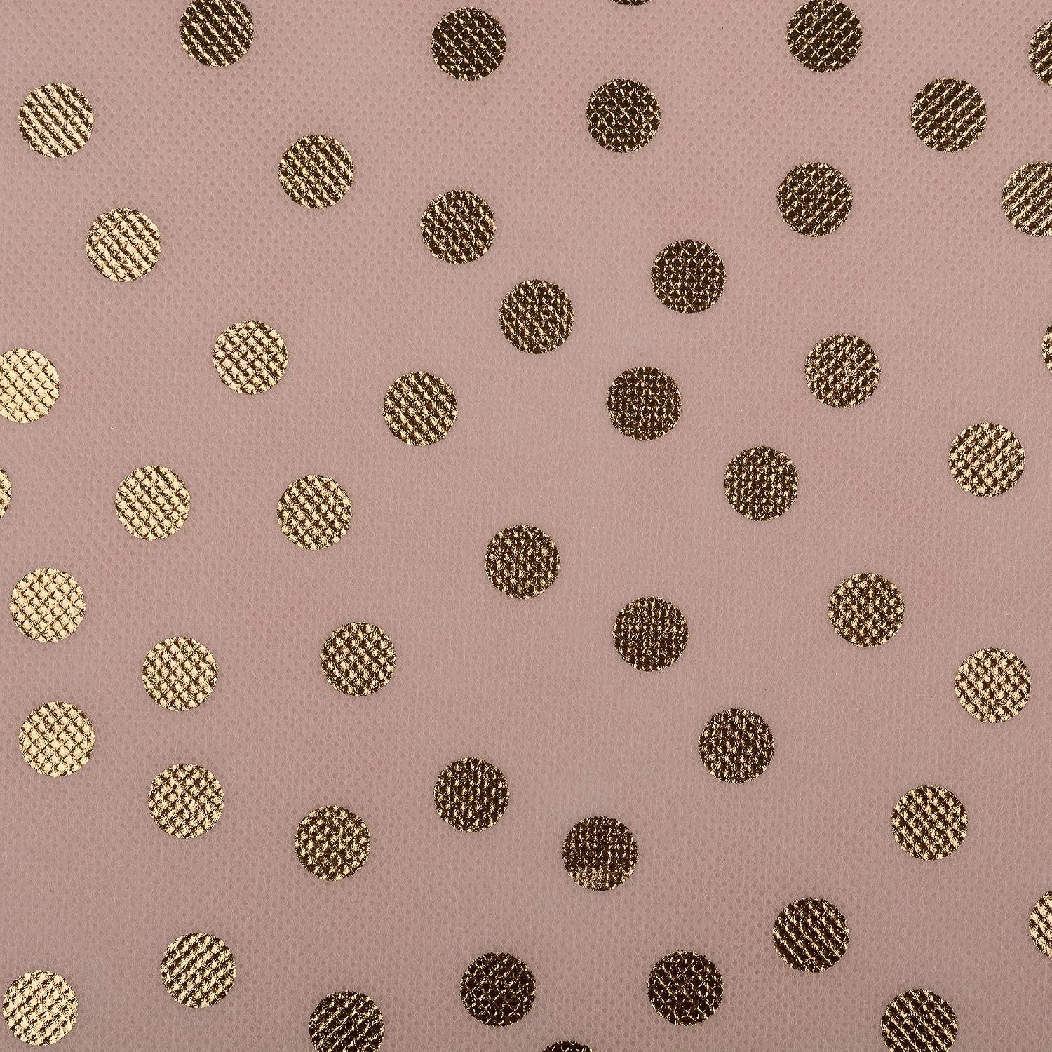 DII Woven Polyester Storage Bin, Polka Dot, White & Gold, Large Set of 2