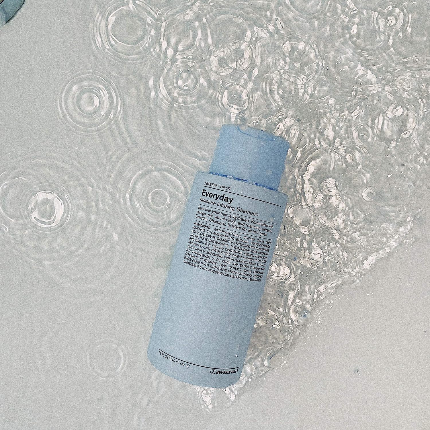 J Beverly Hills Blue Everyday Moisturizing Shampoo with Eucalyptus Oil for Hair Growth, (3 Oz, 12 Oz)