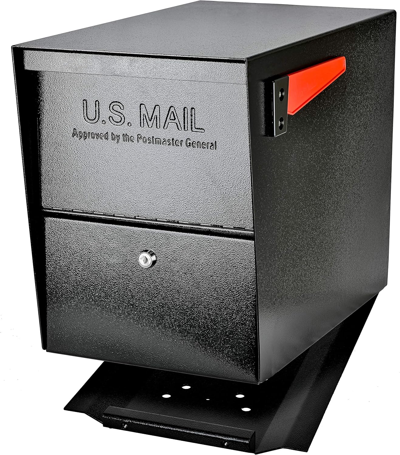 Mail Boss Package Master Locking Post Mount Package Mailbox, USPS Approved | Patented anti-pry lock, oversized package door