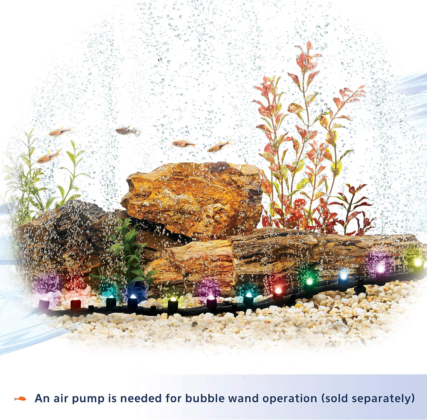 Aqueon Fish Tank Aquarium Flexible LED Accent Light and Bubble Wand, Blue, 14 Inch