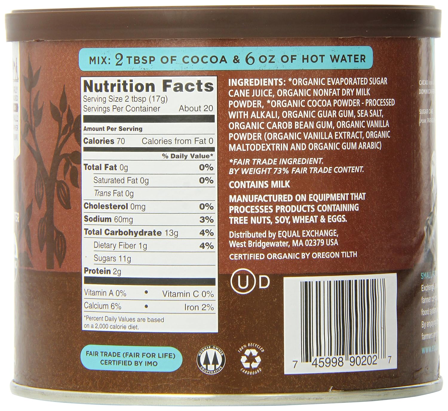 Equal Exchange, Cocoa Powder Baking Unsweetened Organic, 8 Ounce