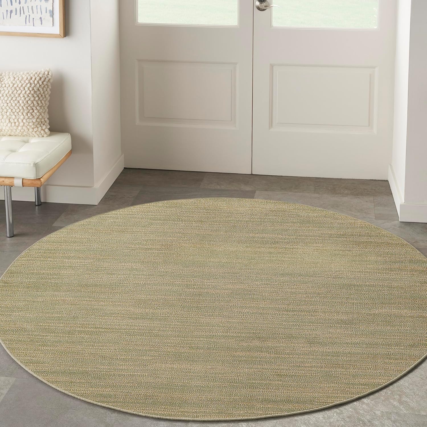 Nourison Home Essentials Indoor Outdoor Area Rug, Ivory Beige, 7' x 10'