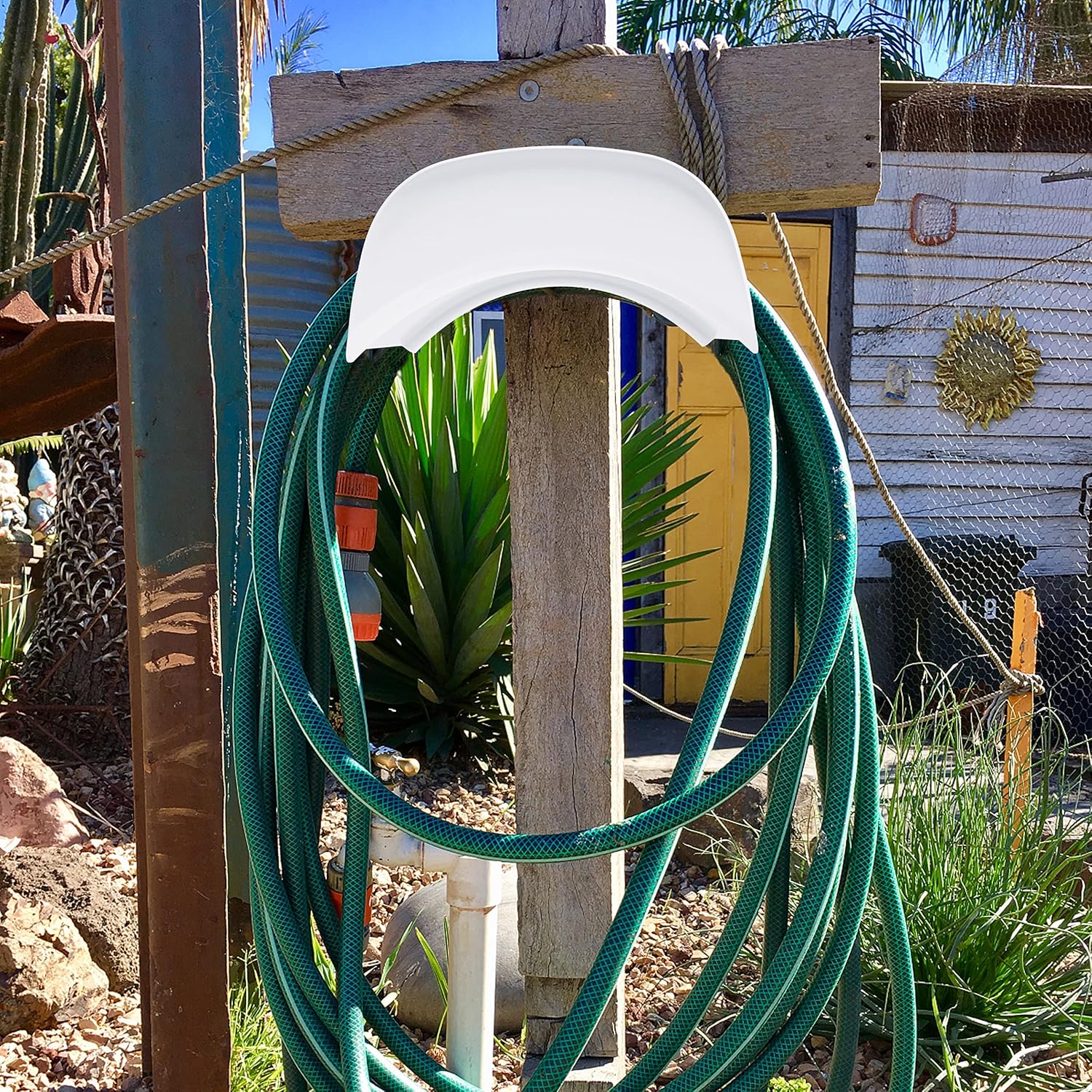 Gardzen Heavy Duty Hose Holder Wall Mount Black