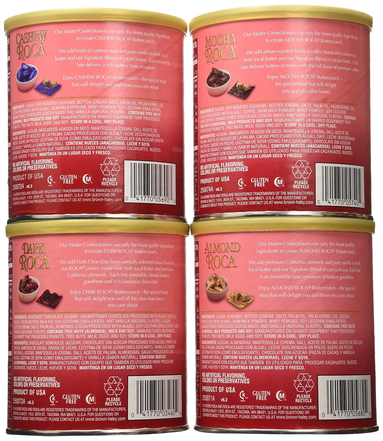 Brown & Haley Variety Pack - Dark Chocolate ROCA, Almond ROCA