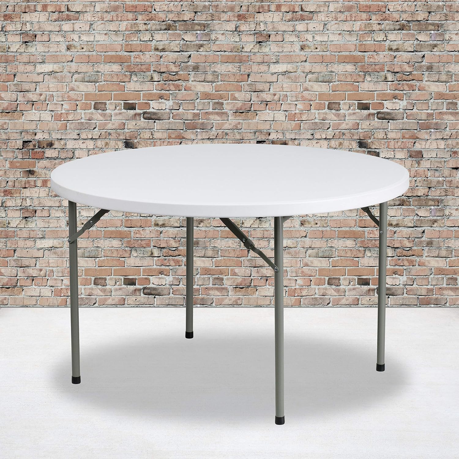 Flash Furniture 5' Round All-Occasion Plastic Folding Event Table for Parties and Trade Shows, Folding Banquet Table for Indoor/Outdoor Events, White