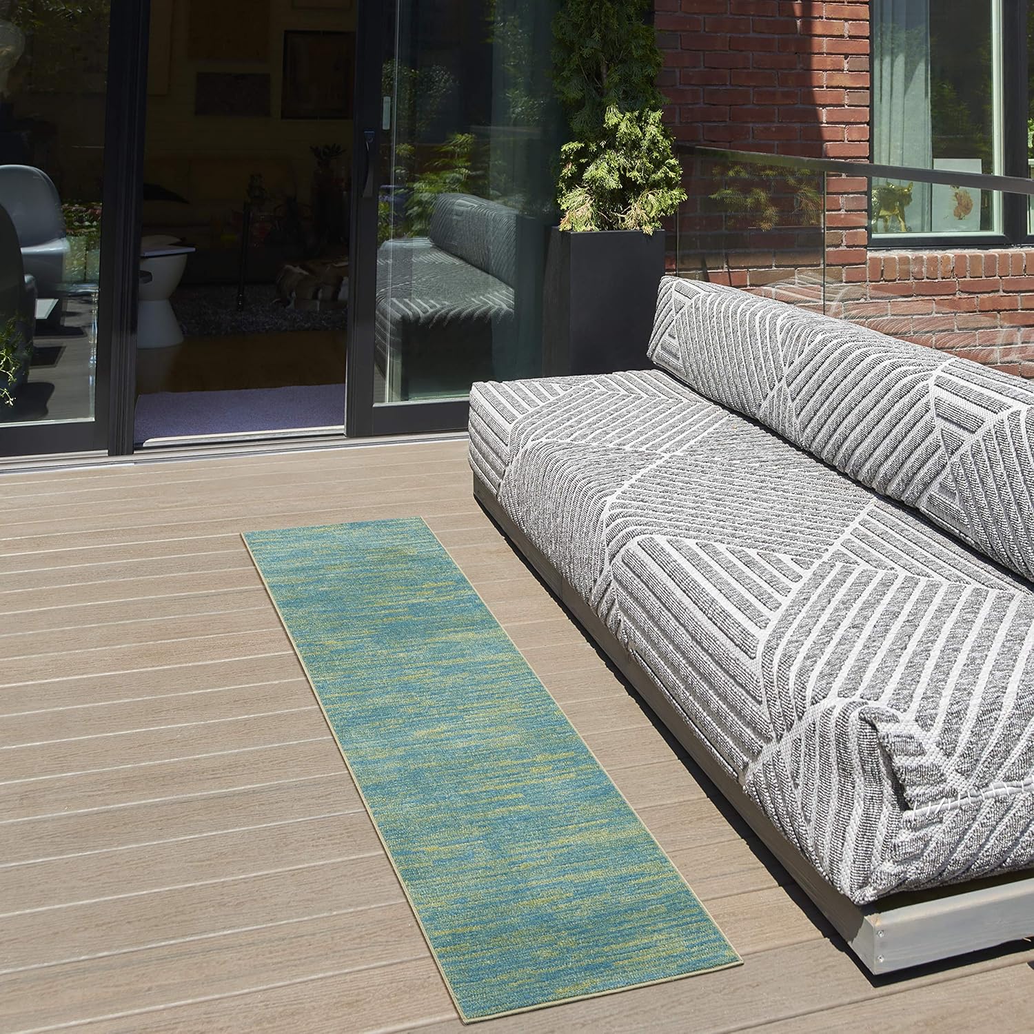 Nourison Home Essentials Indoor Outdoor Area Rug, Ivory Beige, 7' x 10'