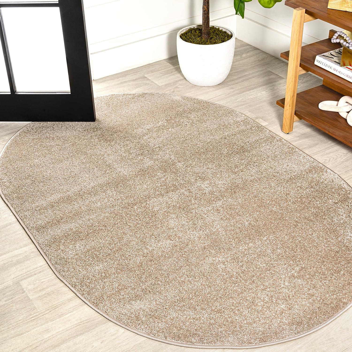 JONATHAN Y Haze Solid Low-Pile Brown Indoor Area Rug 8x10, Coastal, Bohemian, Minimalist, Classic, Easy-Cleaning for Living Room, Bedroom, Kitchen