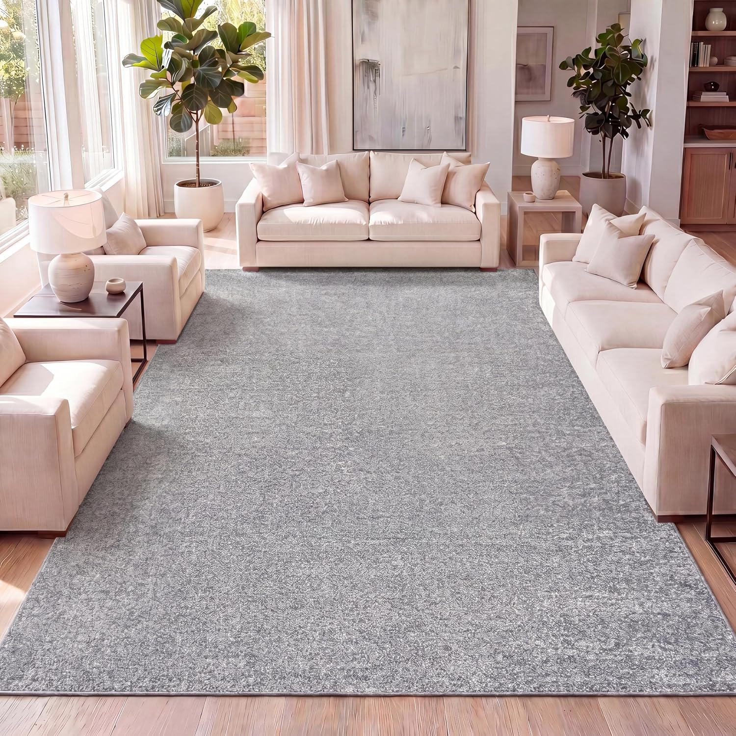 JONATHAN Y Haze Solid Low-Pile Brown Indoor Area Rug 8x10, Coastal, Bohemian, Minimalist, Classic, Easy-Cleaning for Living Room, Bedroom, Kitchen
