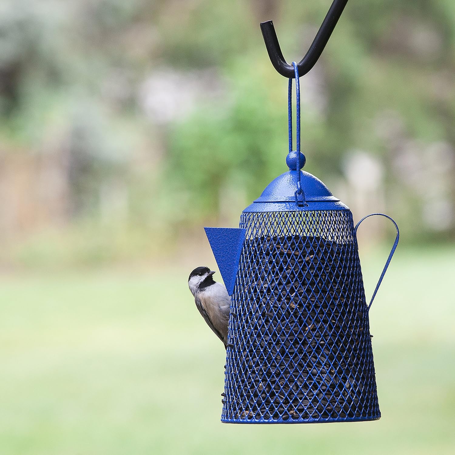 Perky-Pet Dual Mesh Wild Bird Seed Feeder - Holds up to 2.85 lb Wild Bird Seed - Dual Compartment for Seeds and Thistle - TSS00349