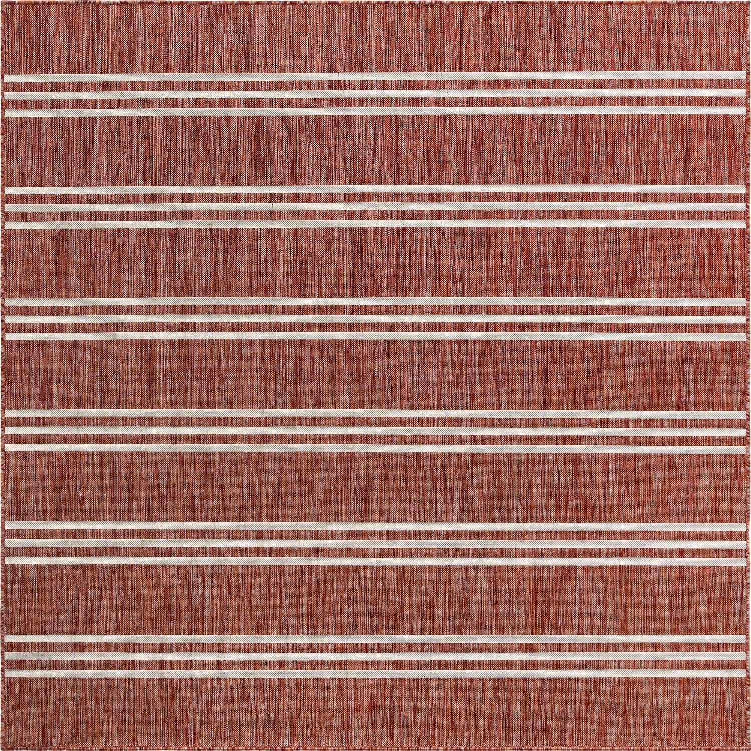 Unique Loom Outdoor Collection Area Rug - Anguilla (9' x 12' Rectangle, Blue/ Ivory)
