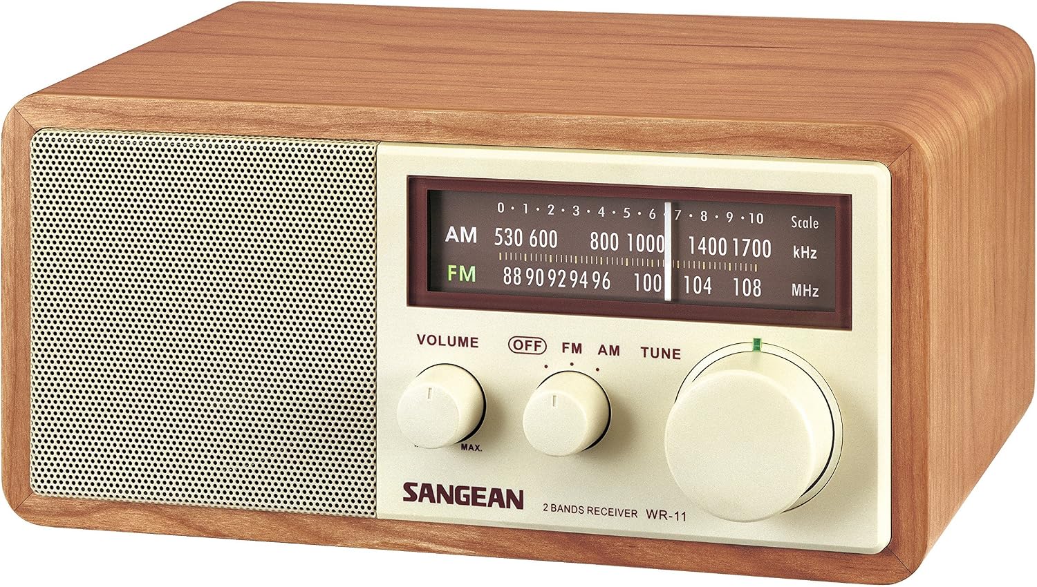 Sangean WR-11 Wood Cabinet AM/FM Table Top Analog Radio (Renewed)
