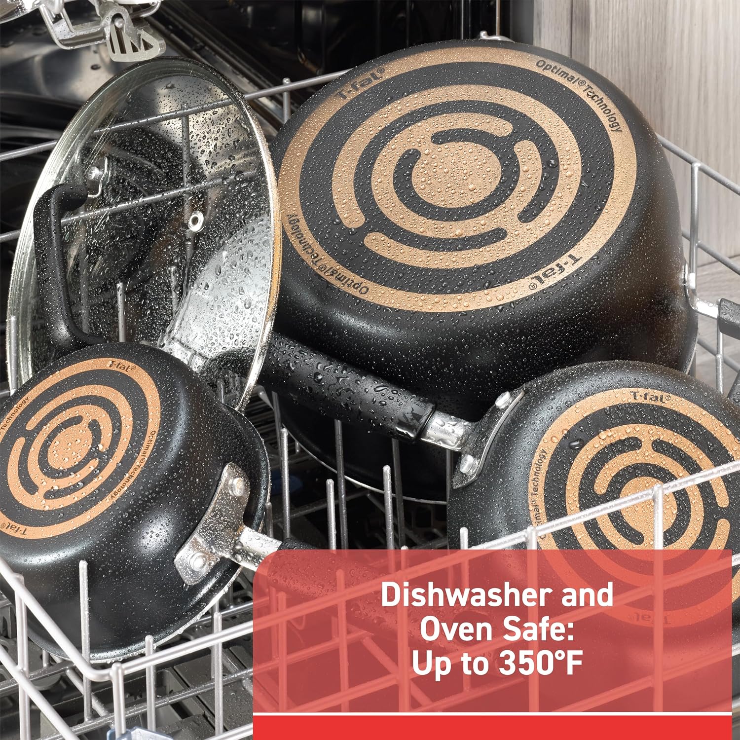 T-Fal Signature Nonstick Pots and Pans Set 12 Piece, Oven Broiler Safe 350F, Kitchen Cookware Set w/Fry Pans, Saucepans, Saute Pan, Dutch Oven