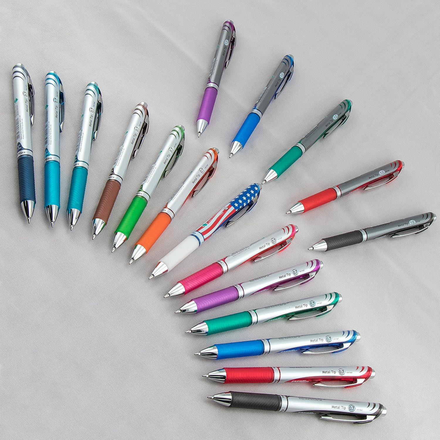 Pentel EnerGel RTX Retractable Liquid Gel Pen, (0.7mm), Medium Line, Metal Tip, Black Ink, Pack of 6 (BL77BP6A)