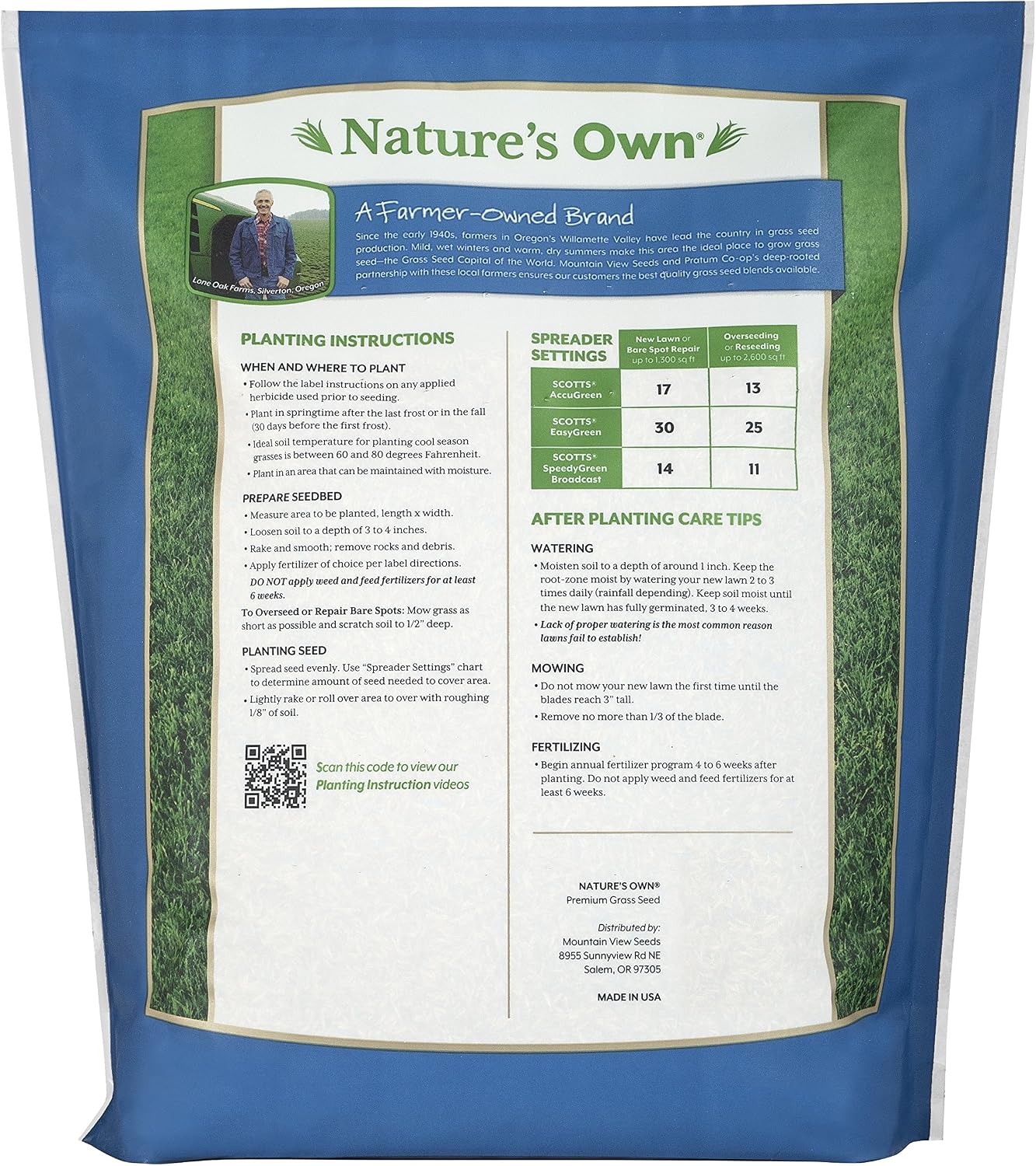 Mountain View Seeds Natures Own Shady Mix Grass Seed, 3-pounds