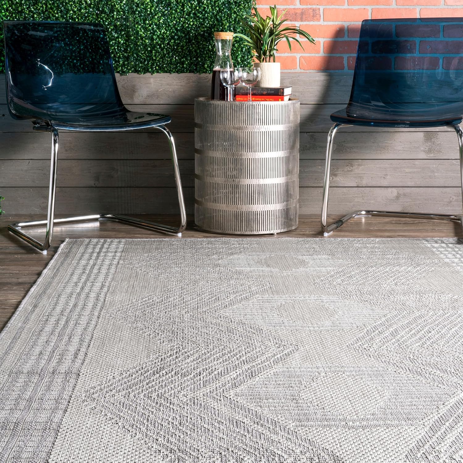 nuLOOM Ranya Light Brown Geometric Indoor/Outdoor Area Rug, 4' x 5'