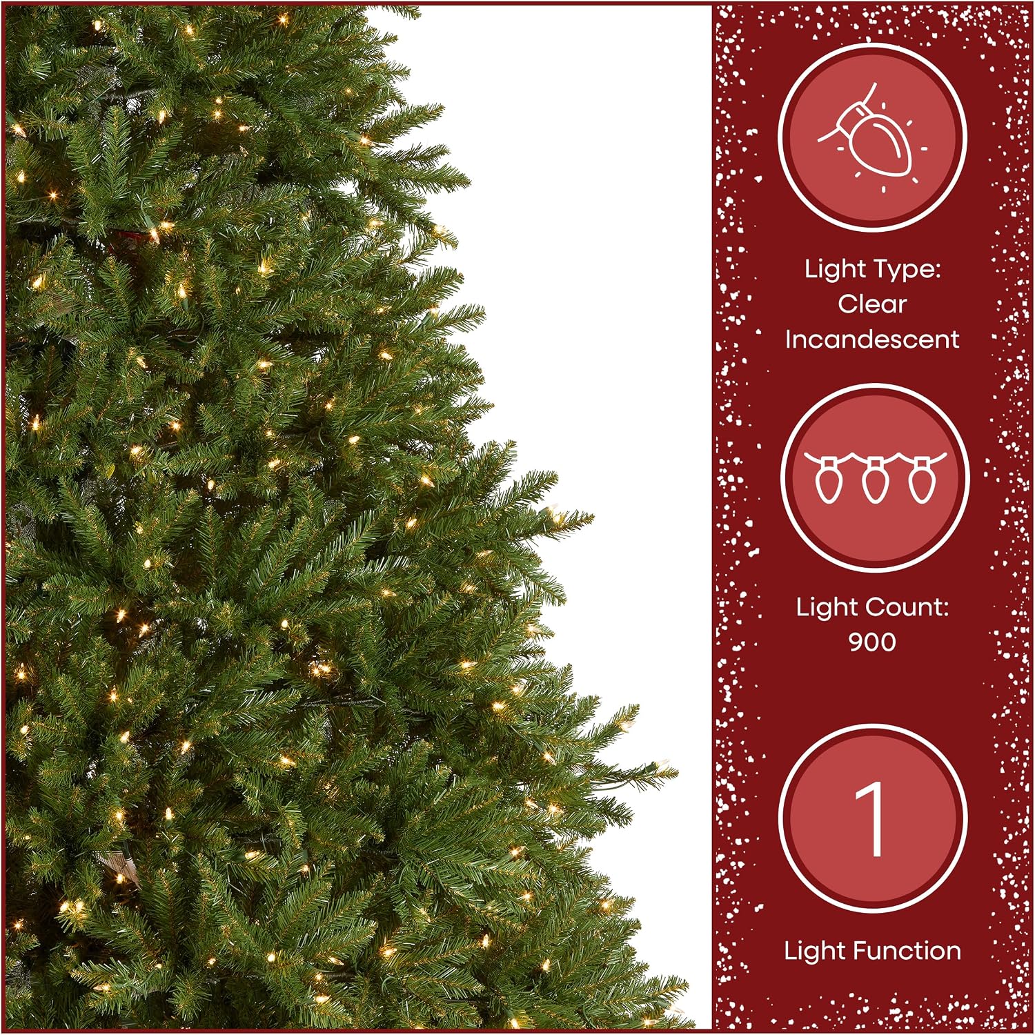 National Tree Company 7ft Pre-Lit Dunhill Fir Artificial Christmas Tree | 700 Clear Lights, 2,144 Tips, Includes Stand, Green