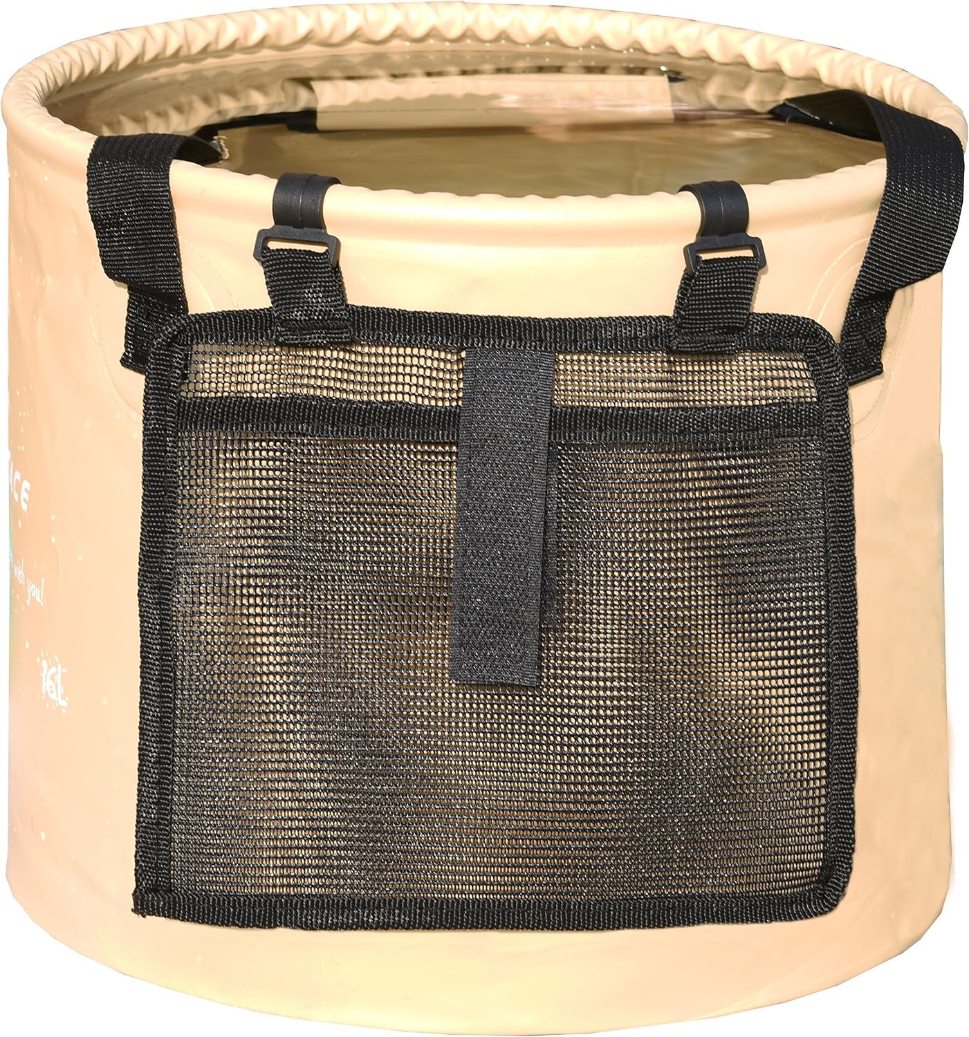 Freegrace Collapsible Bucket with Mesh Tool Pocket - 10L, 16L & 23L Portable Folding Water Container - Heavy Duty 500D Tarpaulin, BPA-Free Wash Basin for Camping, Fishing, RV, and Car Washing