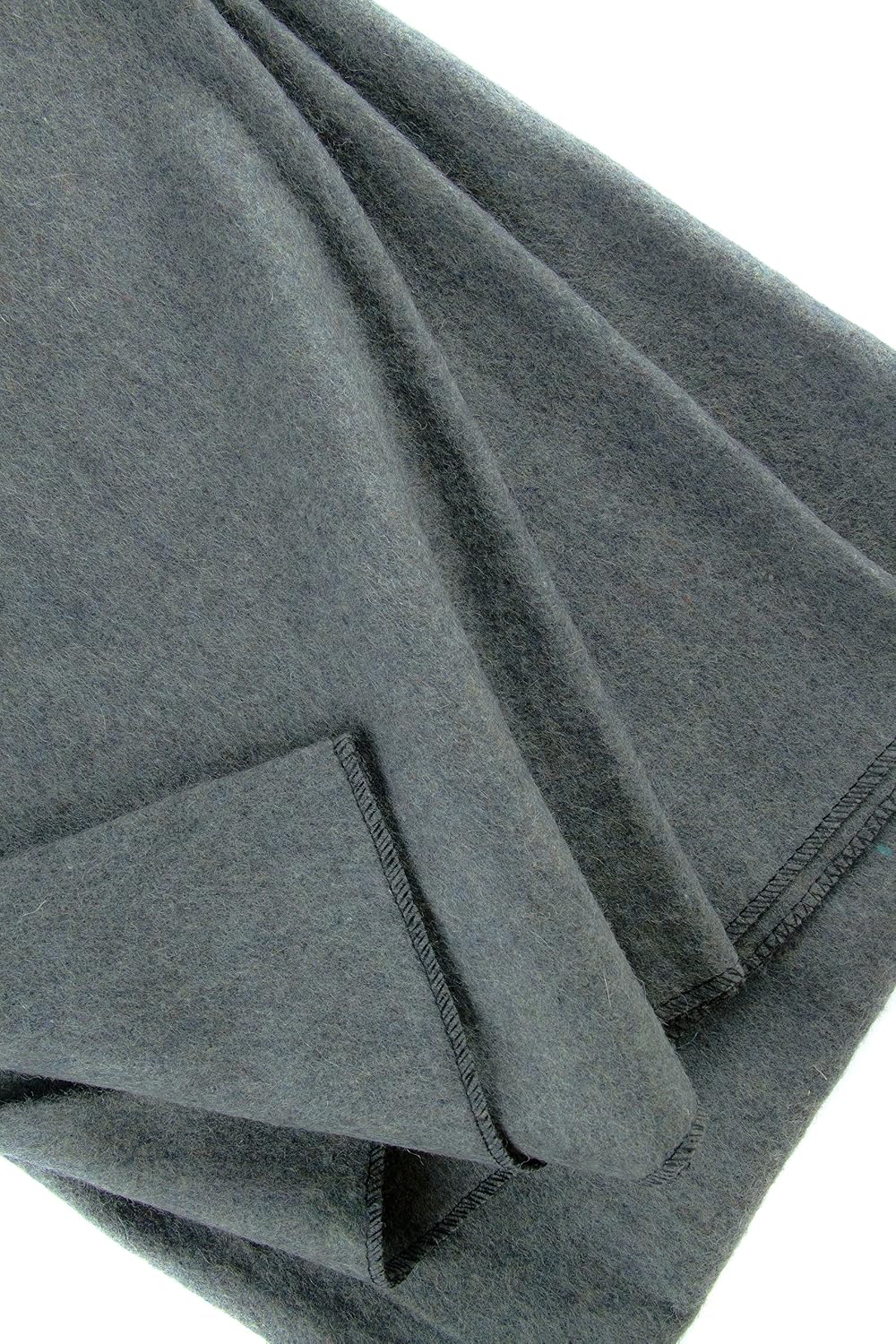 SE 51"x 80" Multipurpose Gray Wool Blanket - 50% Wool, Lightweight 2 lb, Zippered Bag Included - Ideal for Camping, Hiking, Emergency Survival