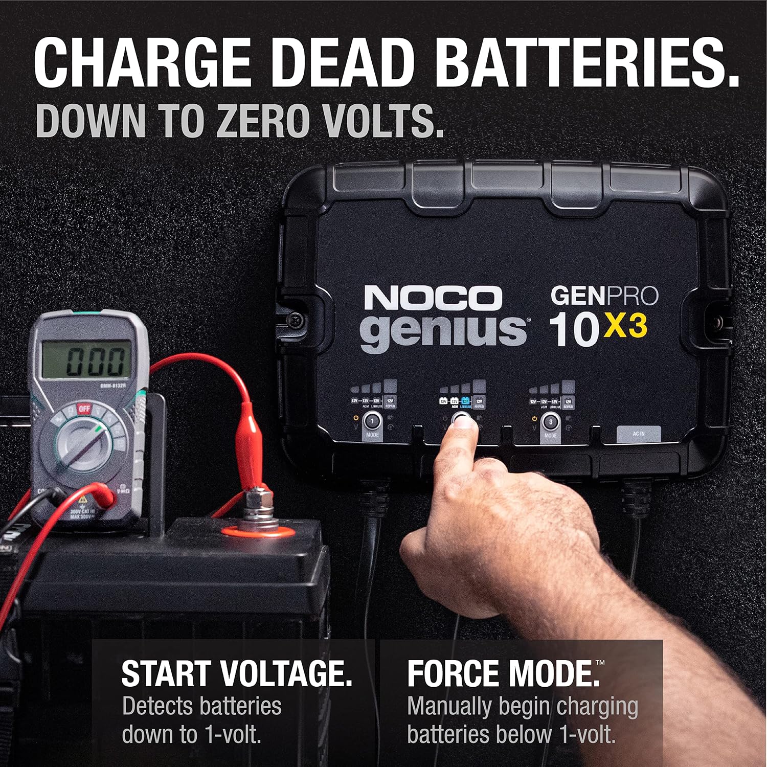 NOCO GENPRO10X3 12V 30A 3-Bank OnBoard Marine Battery Charger & Maintainer