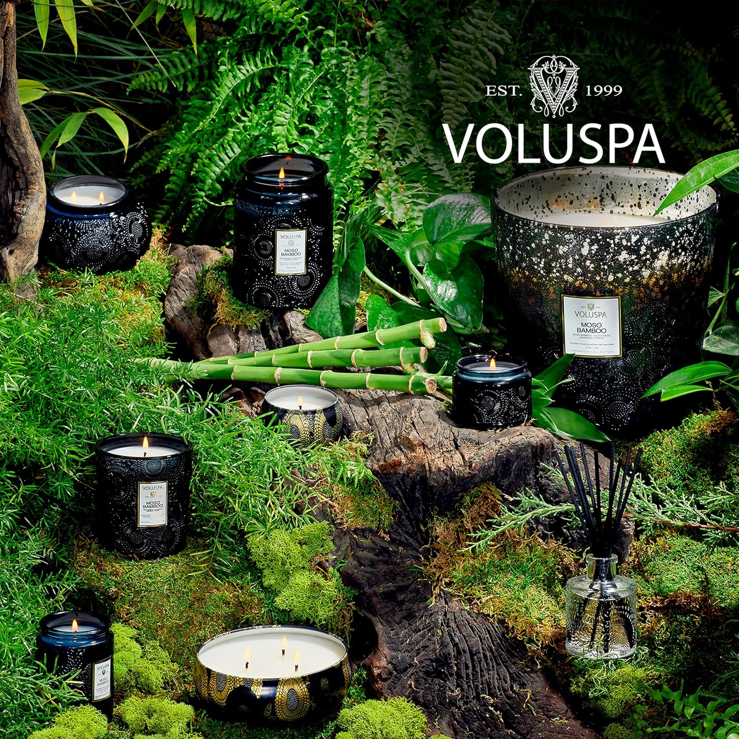 Voluspa Santal Vanille Scented Reed Diffuser, 3.4 oz, Luxury Santal Diffuser, Oil Reed Diffusers for Home, Handcrafted in the USA