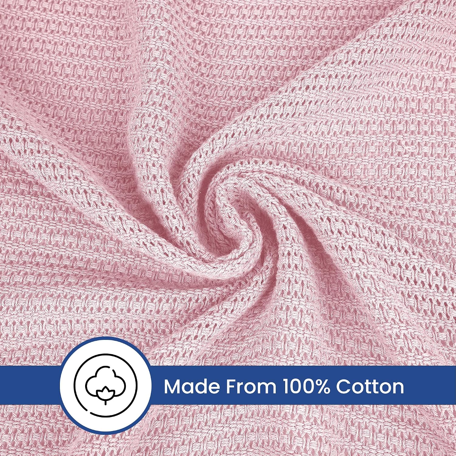 Linteum 100% Cotton Open-Cell Leno Weave Blanket — Breathable All Season — Queen 90x90 — Ice Grey