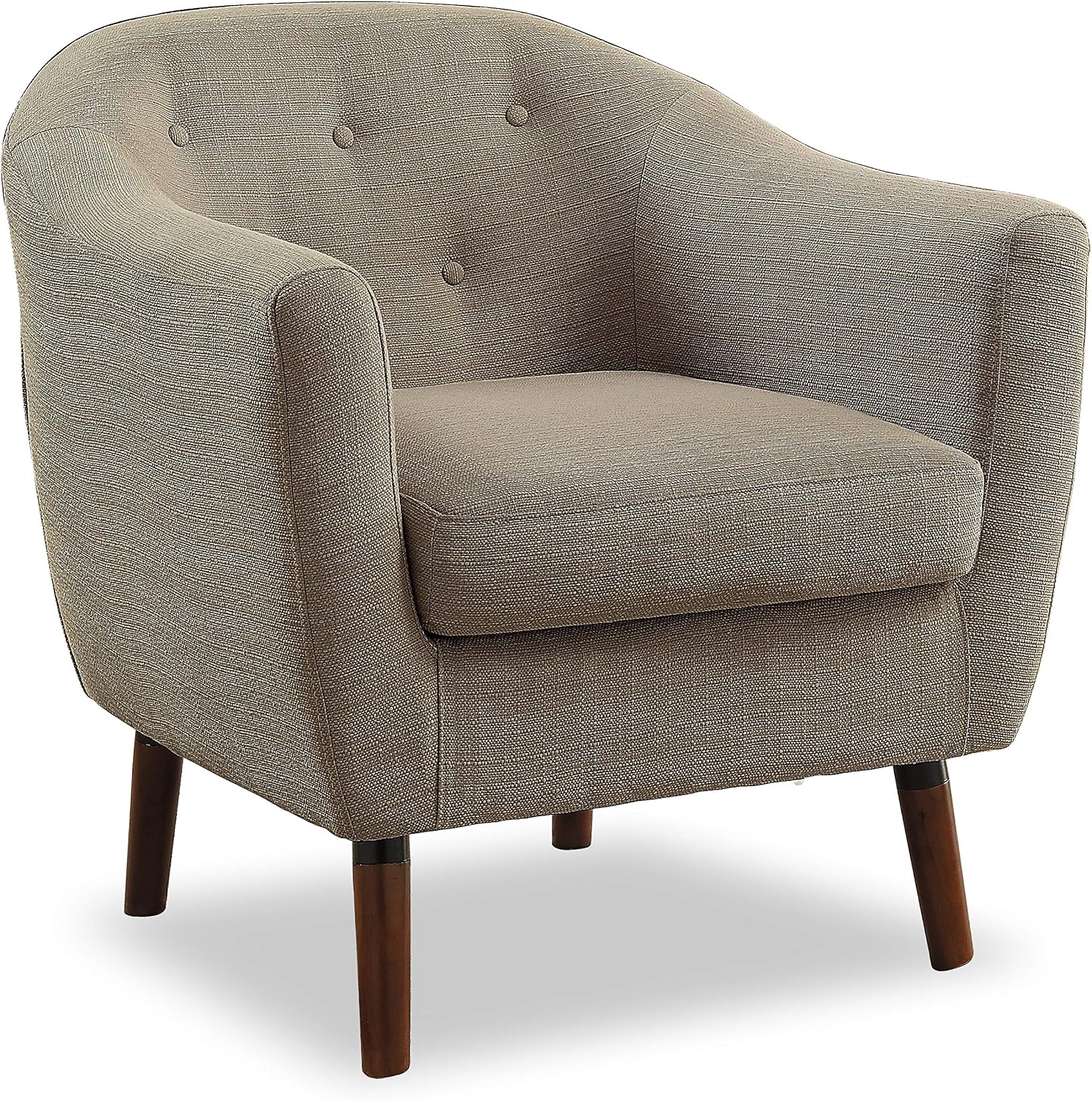 Homelegance Lucille Modern Accent Chair, Upholstered Reading Chair with Button-Tufted Back, Sloped Arms, Removable Seat Cushion Cover and Espresso Wood Legs, for Living Room, Bedroom or Office, Blue