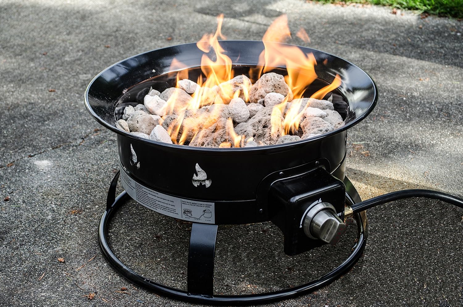 Heininger 5995 58,000 BTU Portable Propane Smokeless Outdoor Gas Fire Pit Black