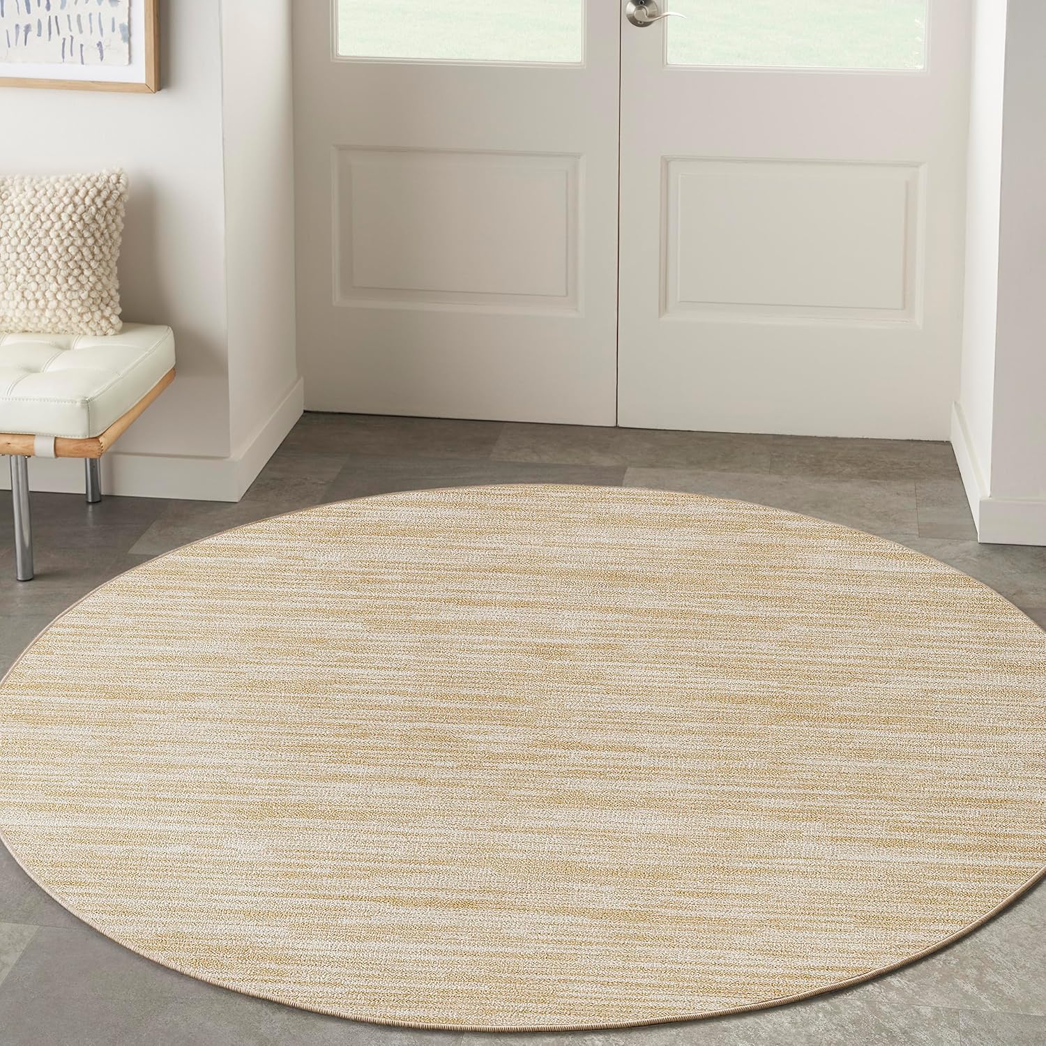 Nourison Home Essentials Indoor Outdoor Area Rug, Ivory Beige, 7' x 10'