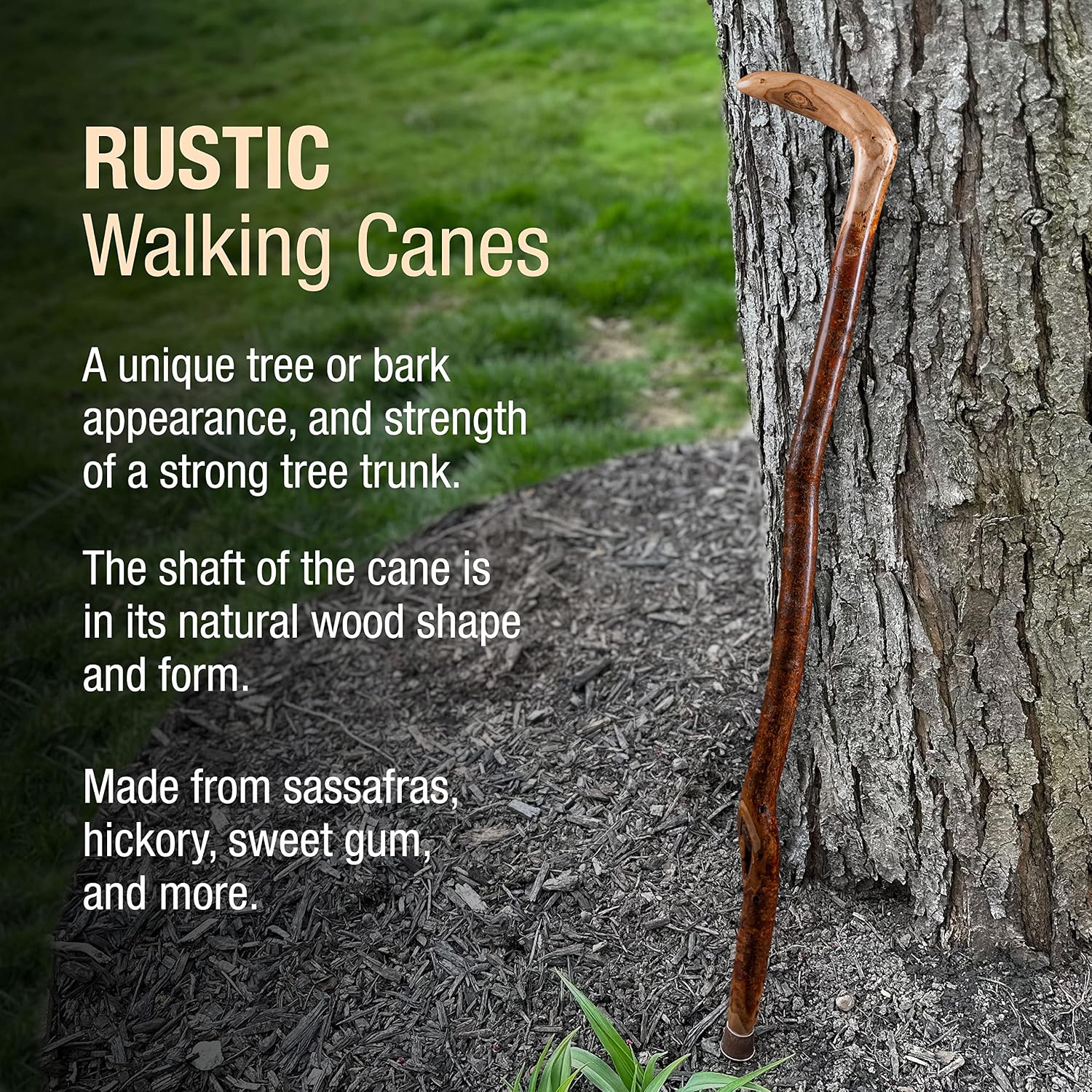 Brazos Wooden Walking Canes for Men and Women, Stable Walking Sticks for Seniors, Made in The USA