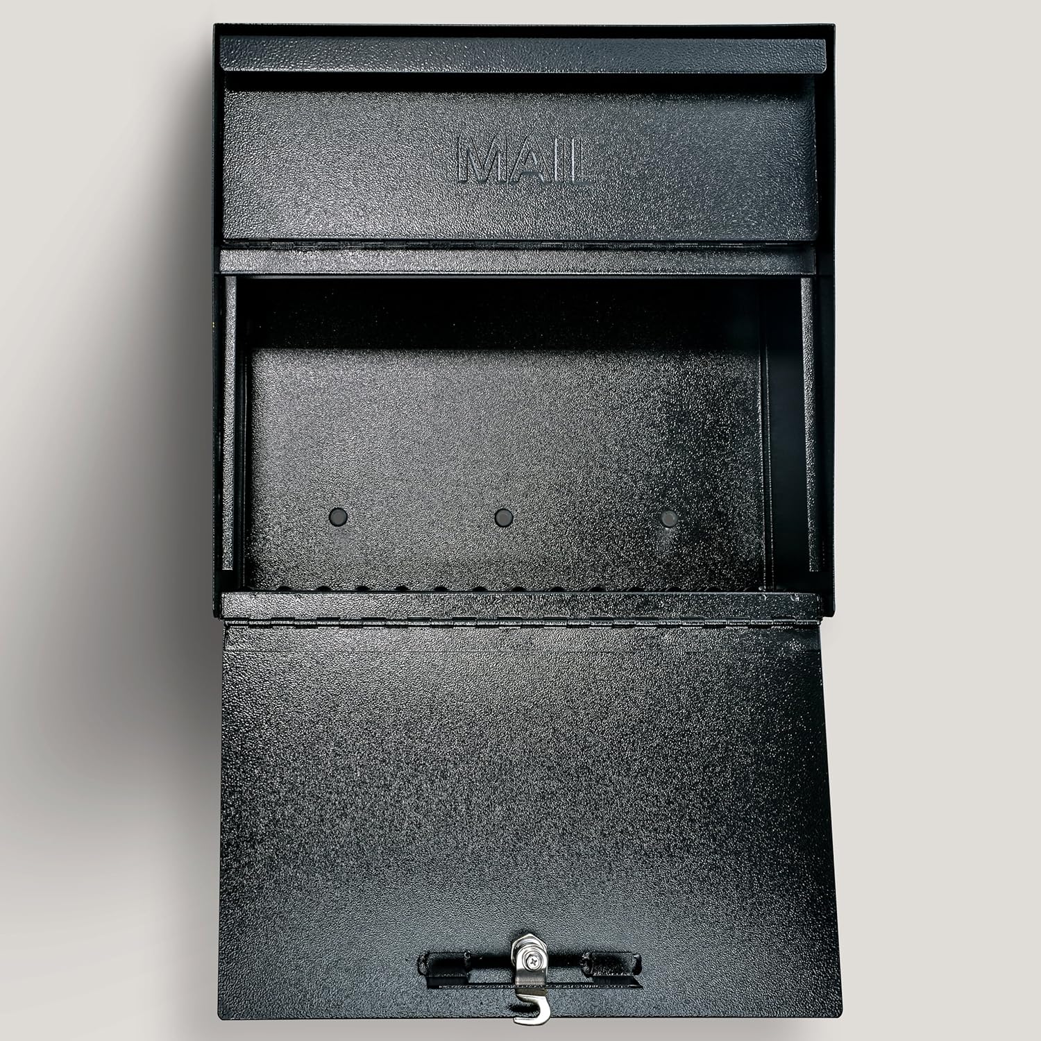 Mail Boss 7162 Metro, Black High Capacity Wall Mounted Locking Security Mailbox, Medium | Anti-pry locking door