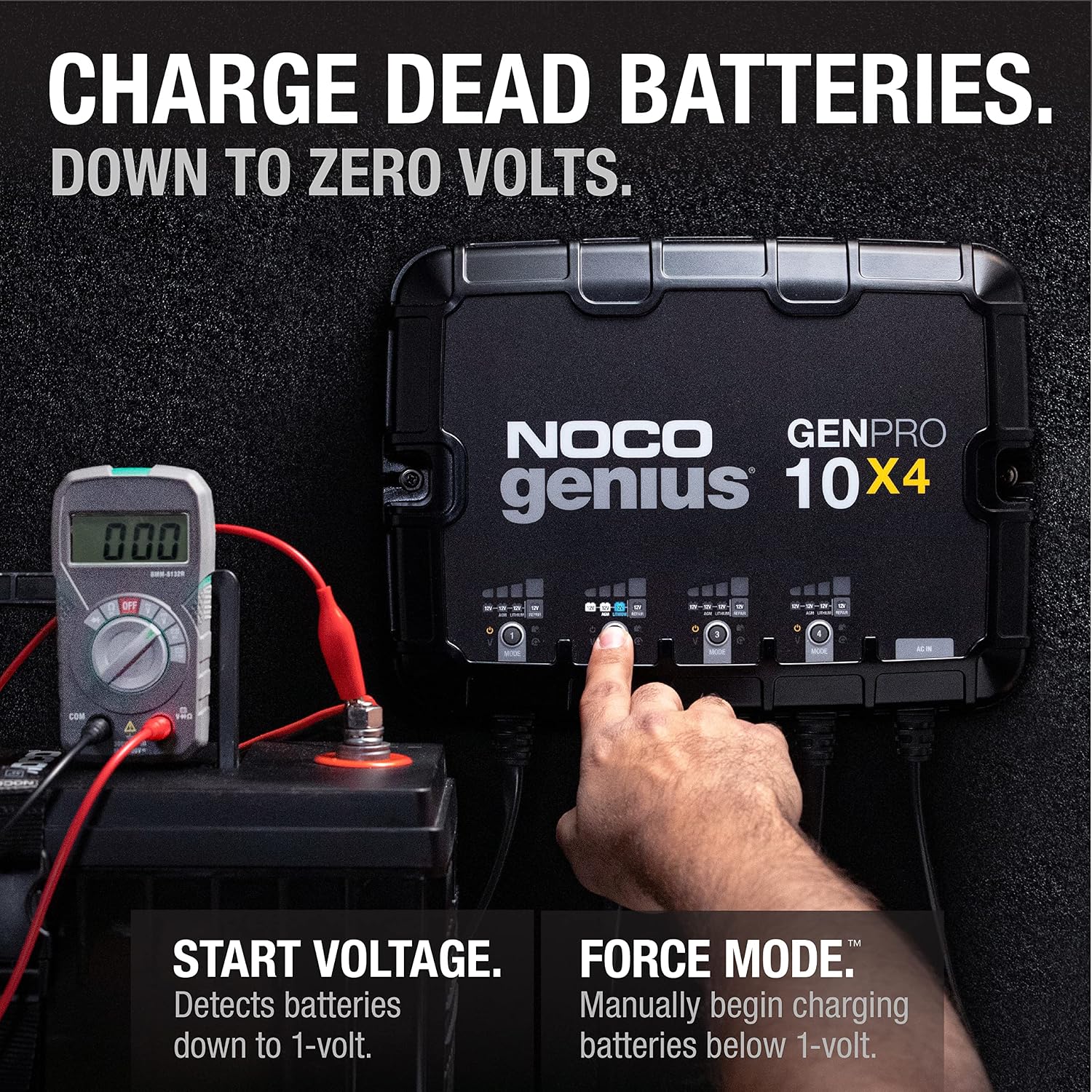 NOCO GENPRO10X4 12V 40A 4-Bank OnBoard Marine Battery Charger & Maintainer