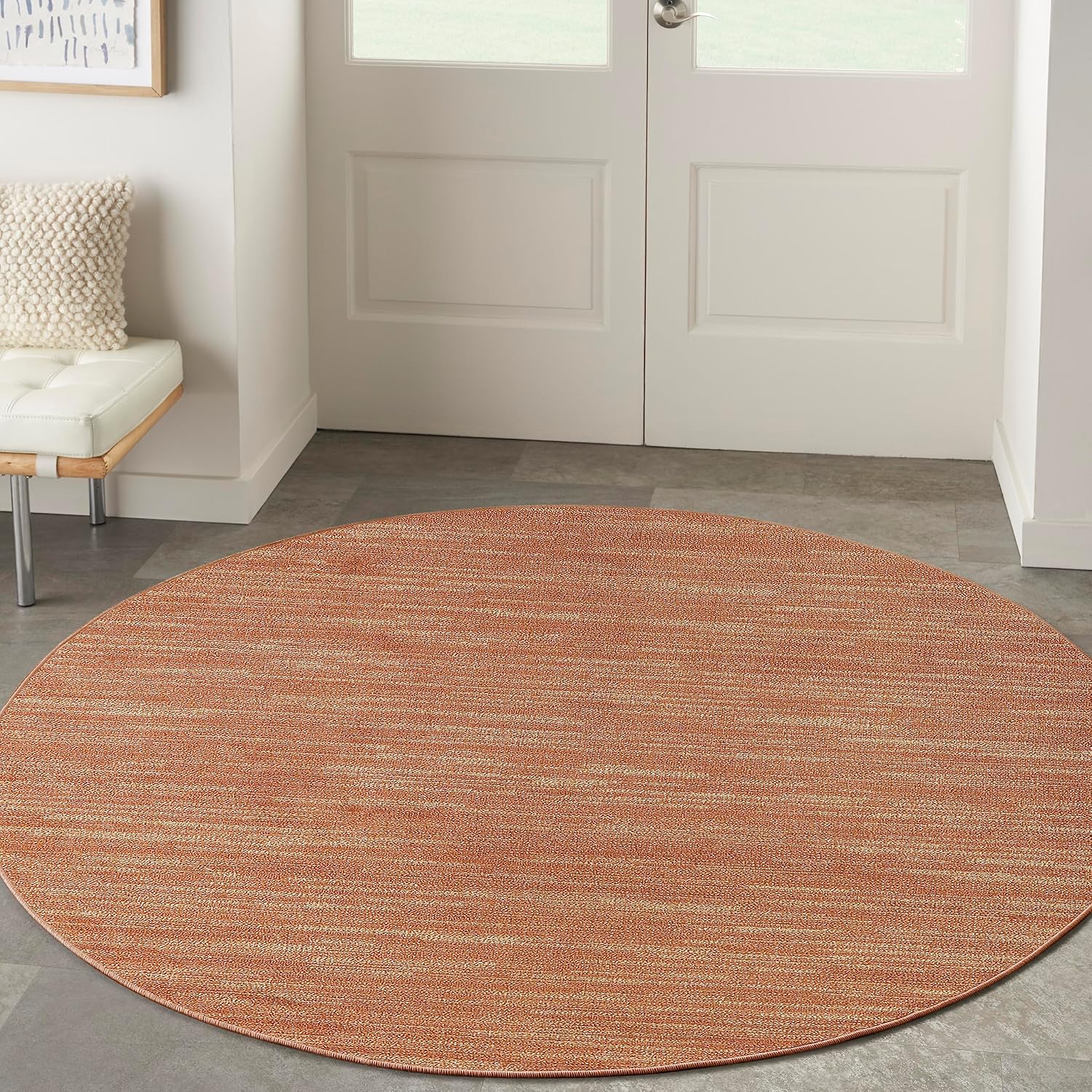 Nourison Home Essentials Indoor Outdoor Area Rug, Ivory Beige, 7' x 10'
