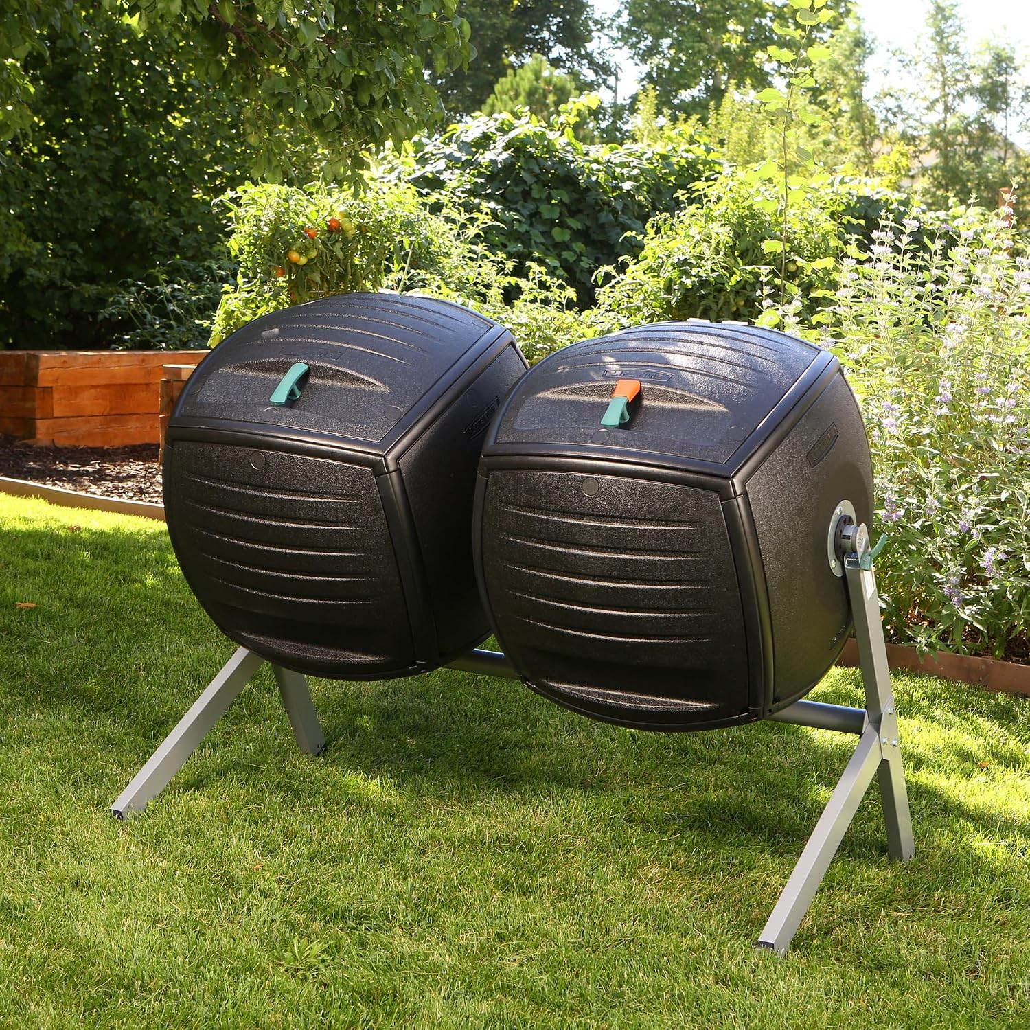 Lifetime 60072 Dual Compost Tumbler, Black